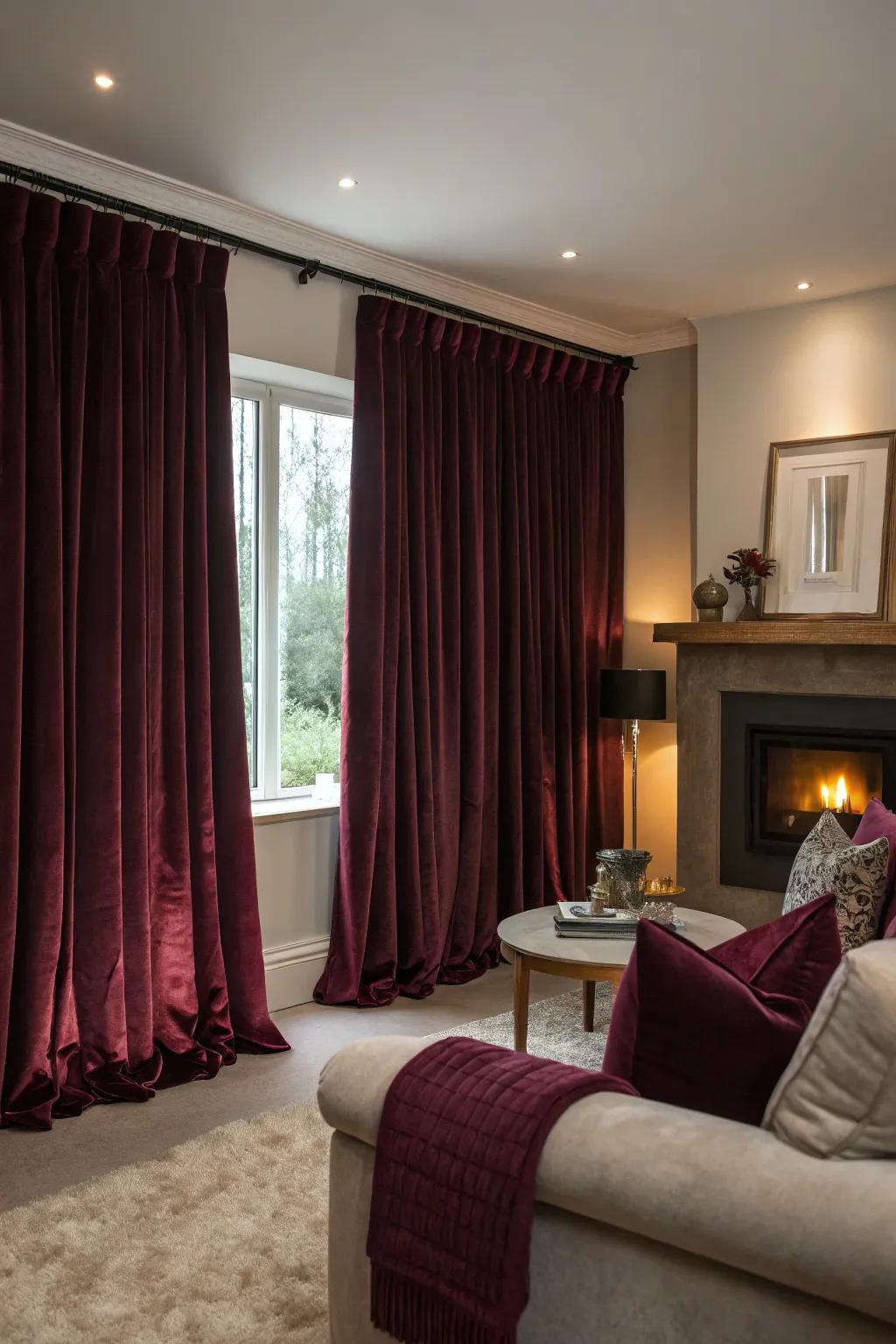 Velvet panels offer warmth and luxury.
