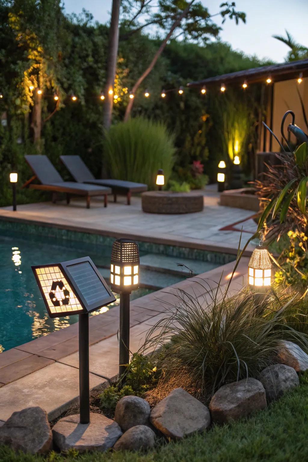 Embrace sustainable living with solar lights that gently brighten your evenings.