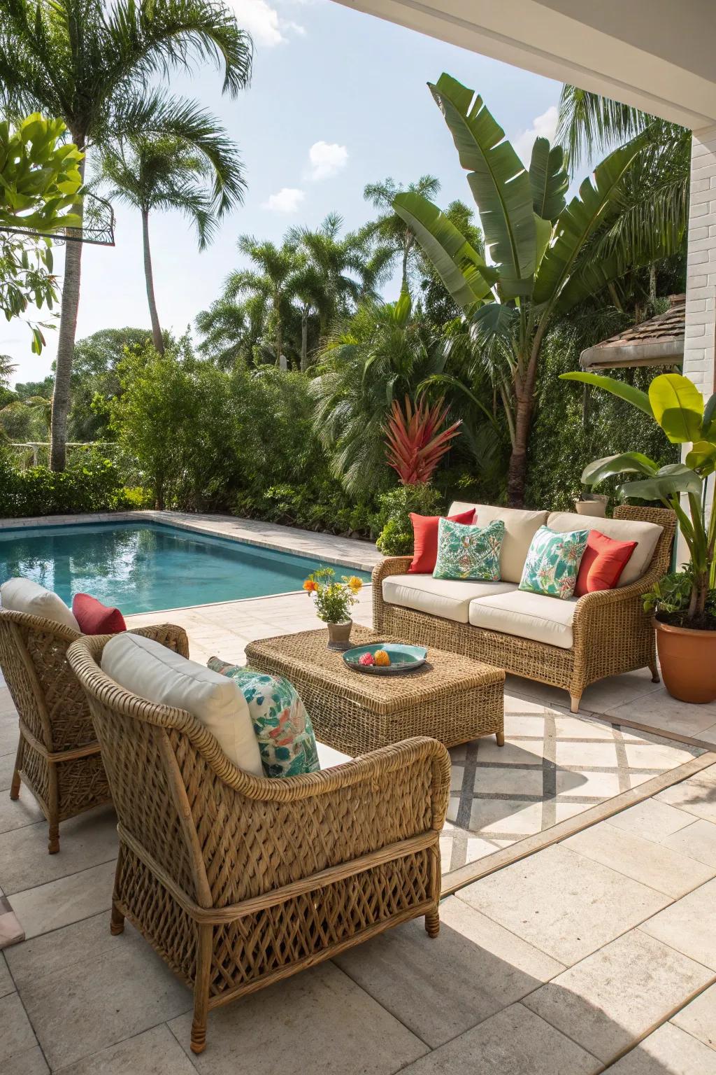 Bring the tropics home with delightful braided furnishings.