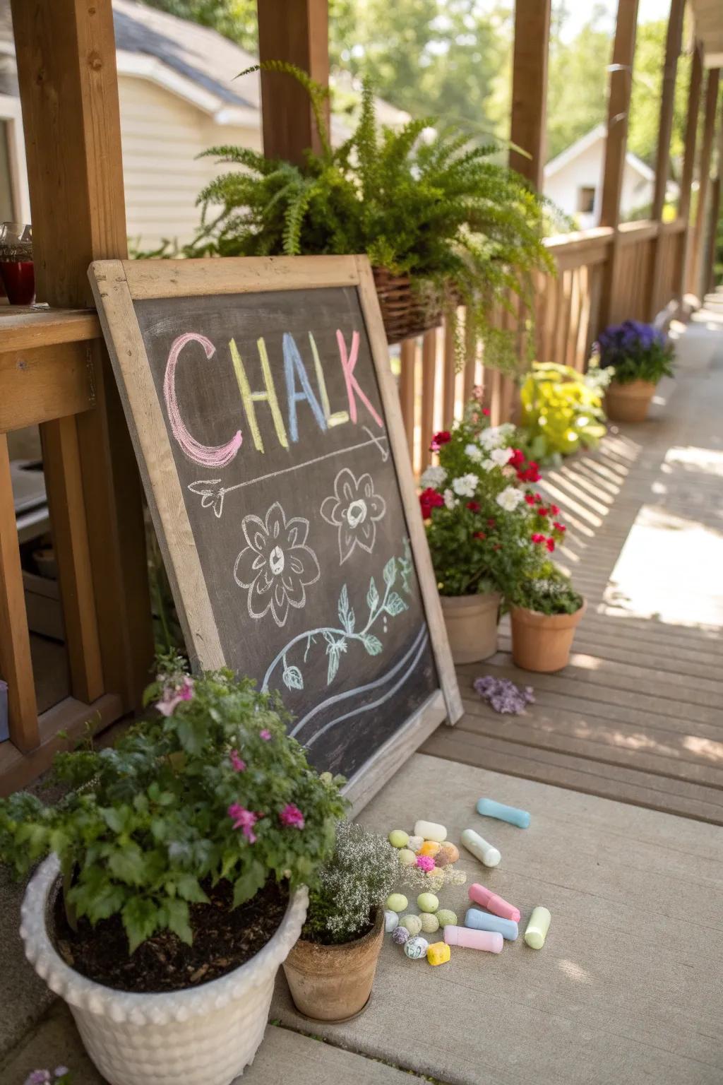 A versatile chalkboard sign ideal for dynamic messages.