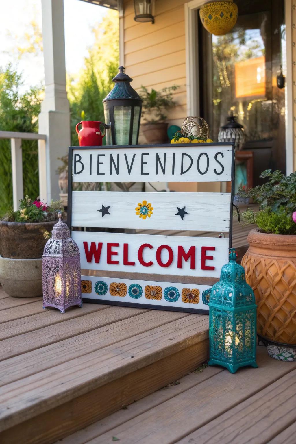 A multilingual sign that celebrates cultural diversity.