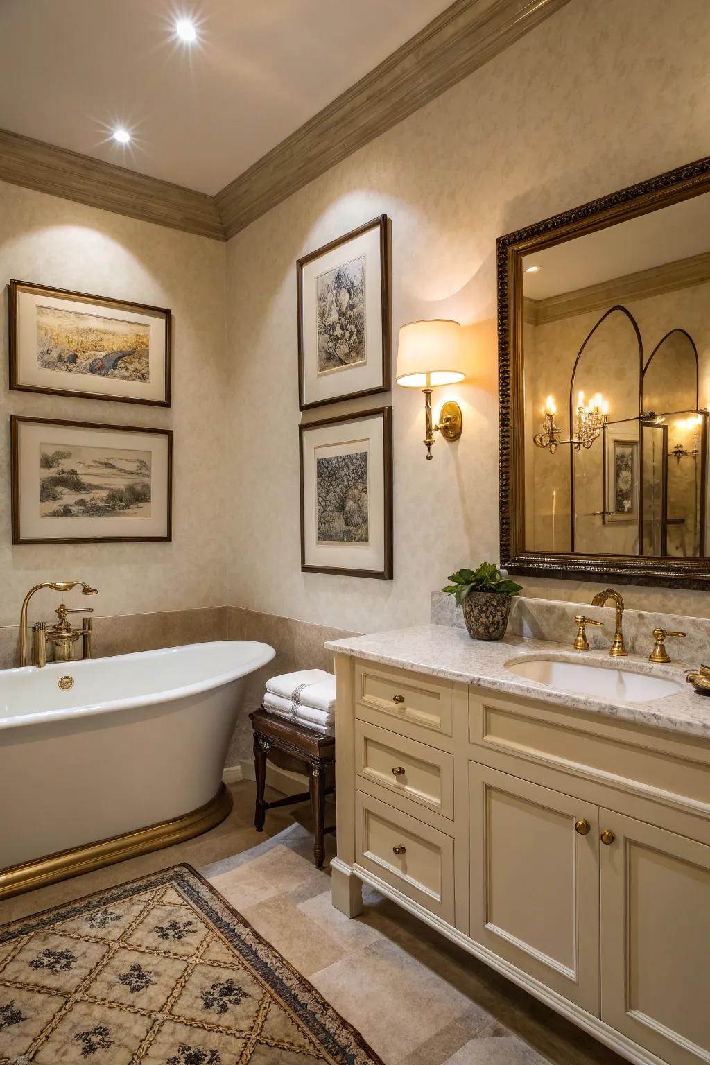 Artwork incorporates personal flair and sophistication.