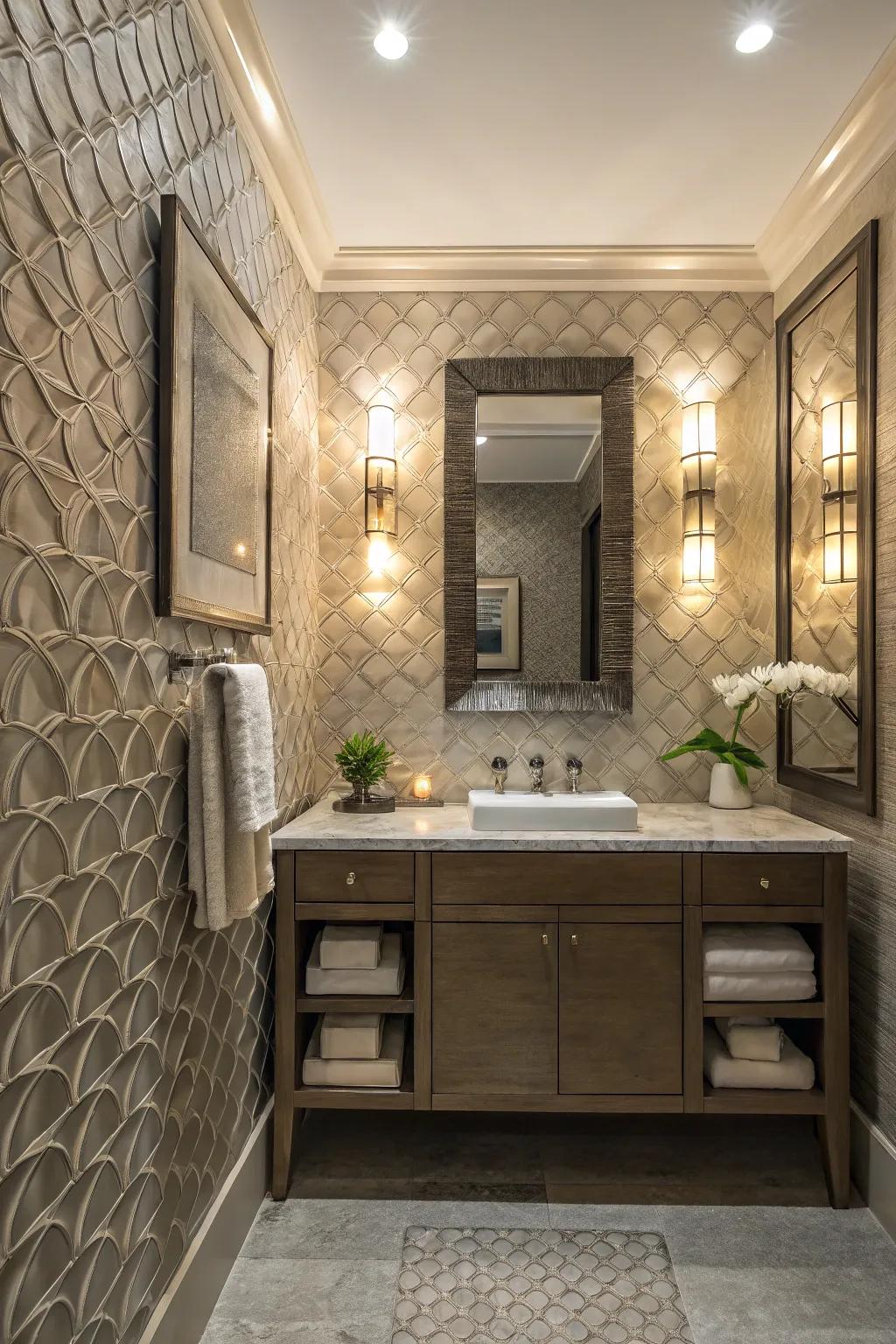 Textured walls provide richness and palpable luxury.