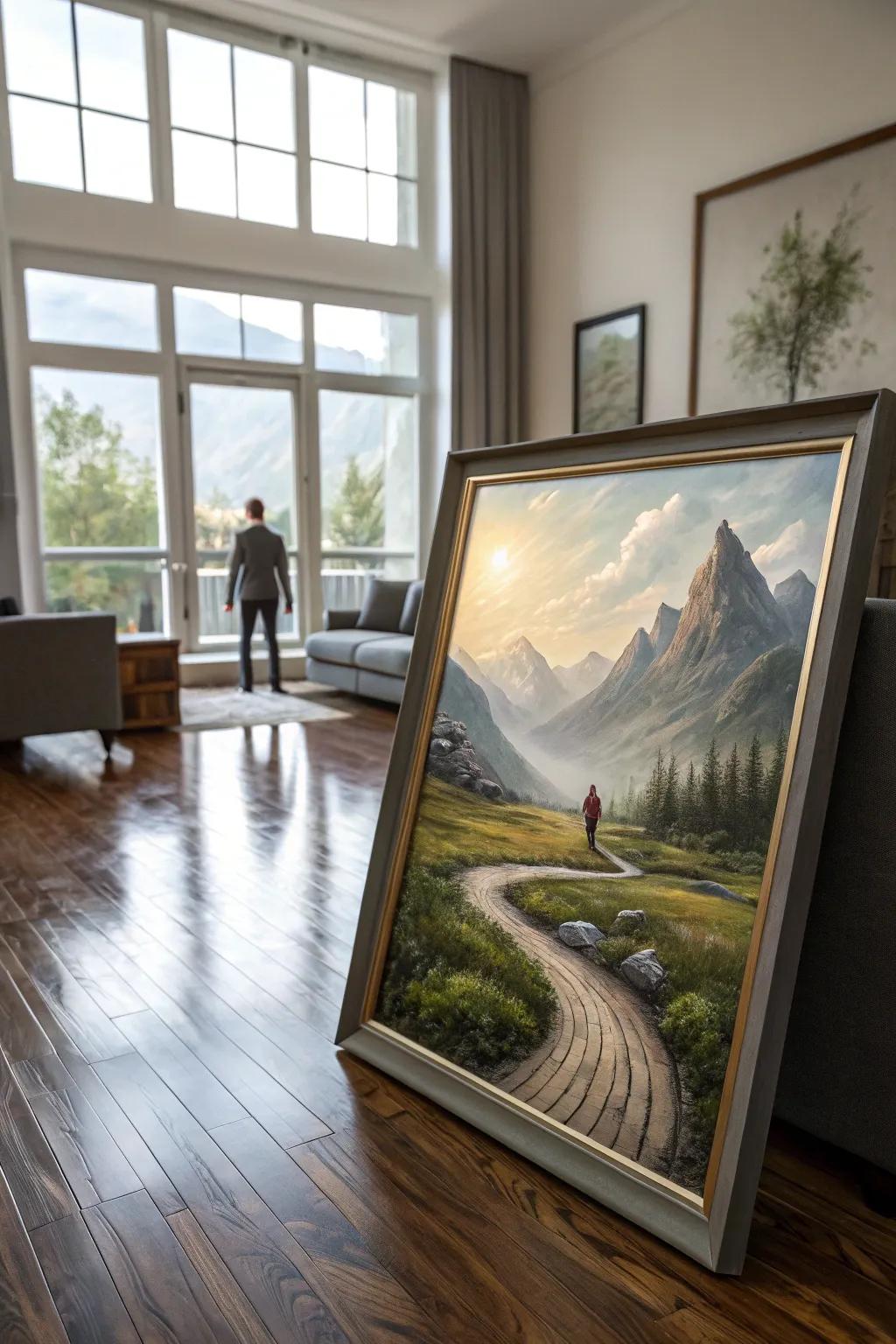 Symbolic route artistry beautifully conveys the path of faith.