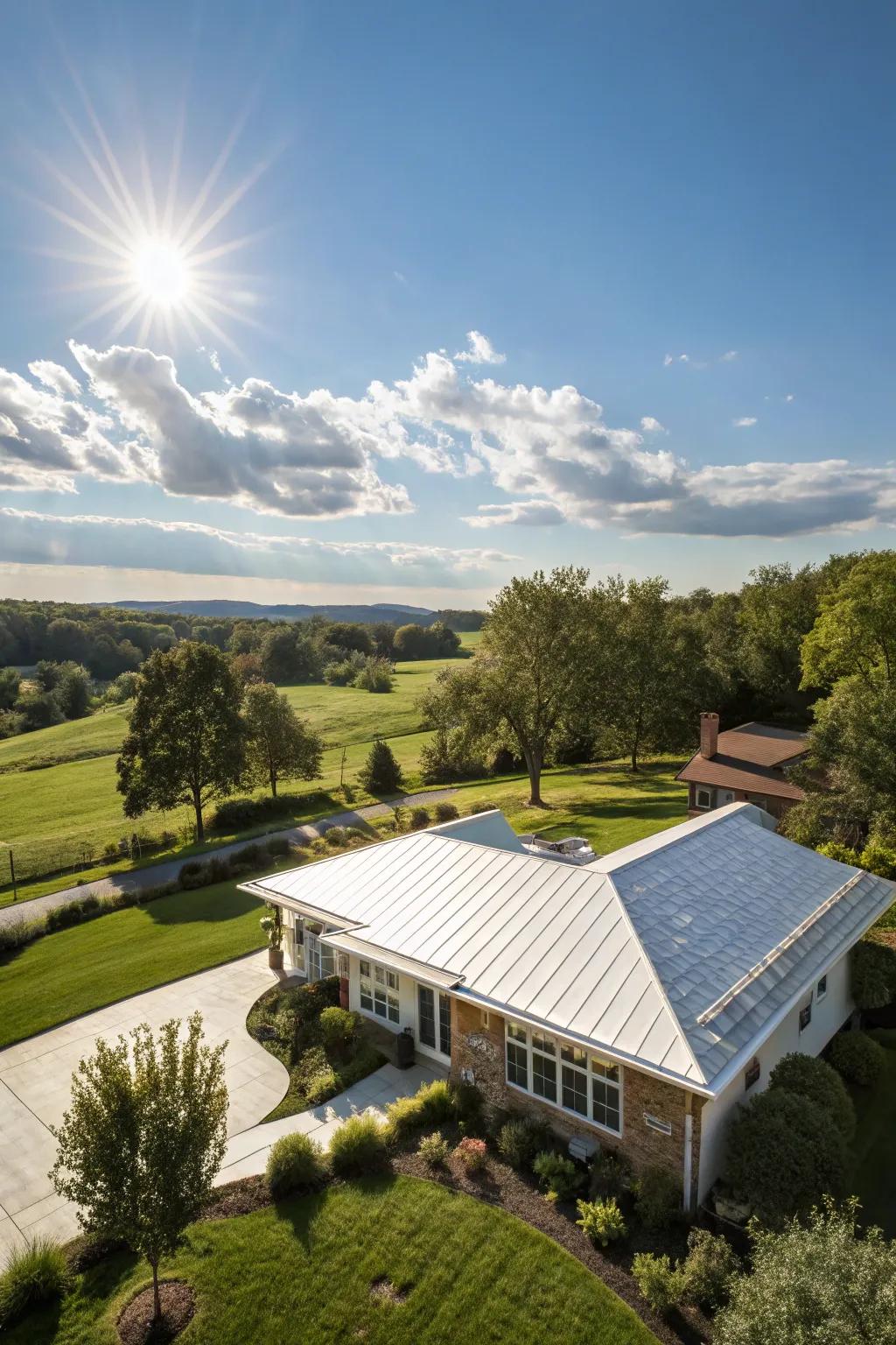 Pale reflective roofs help maintain a cool home environment.