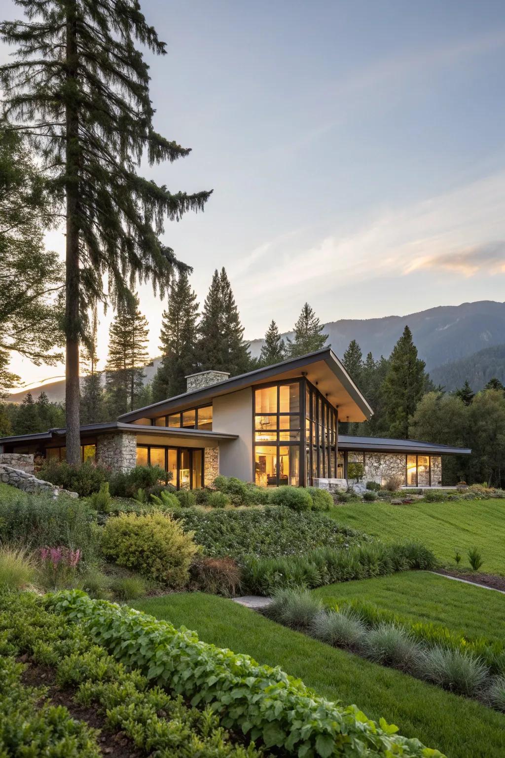 Off-center roofs offer unique character and modern appeal.