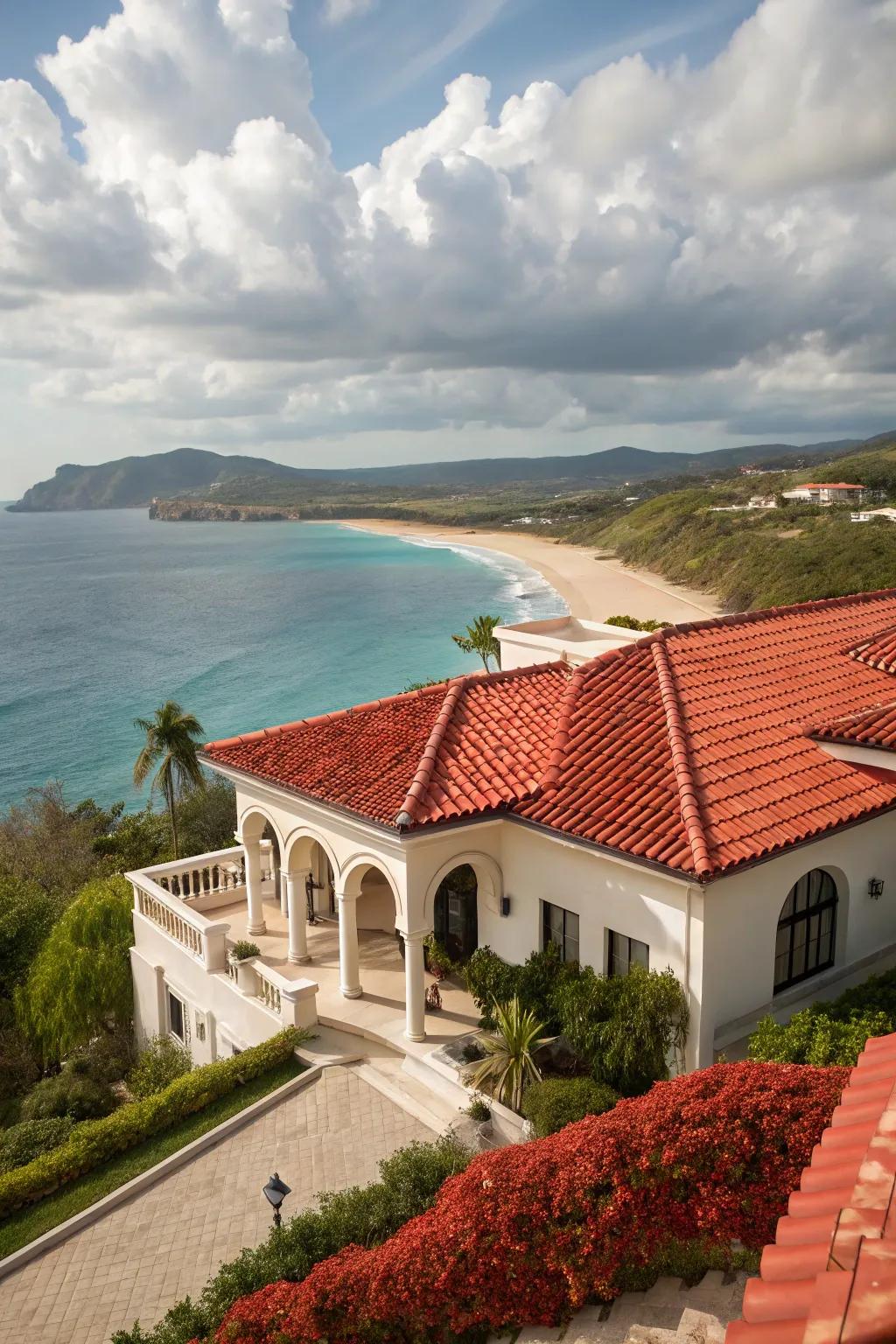 Ceramic roofs offer Mediterranean charm and lasting durability.