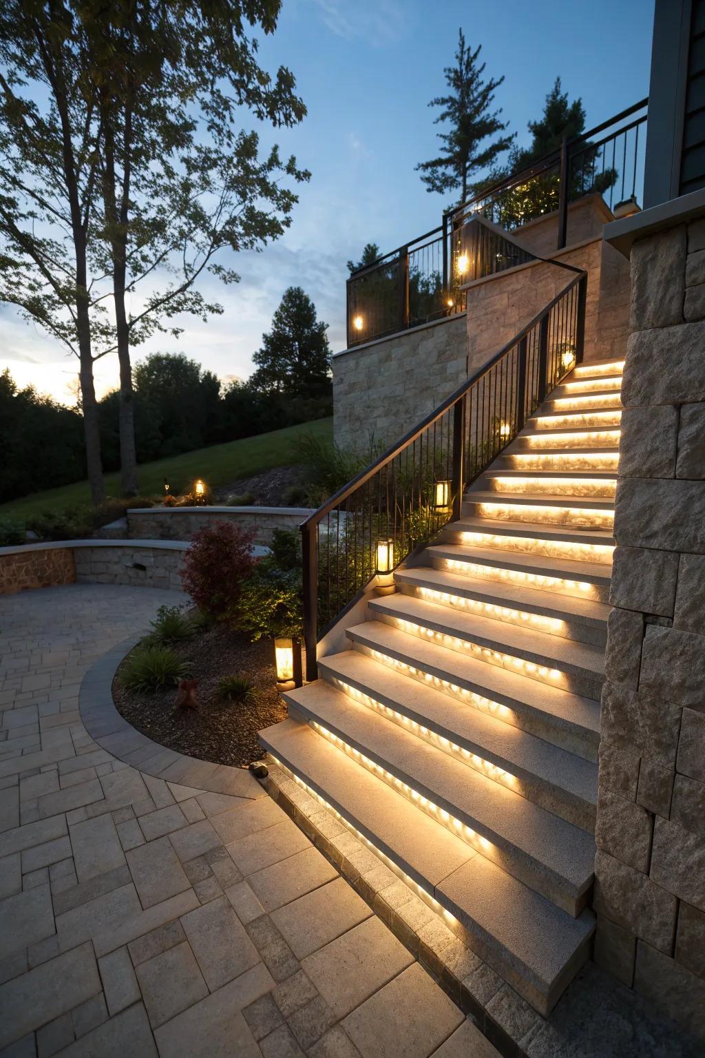Illuminate steps for safety and elegance.