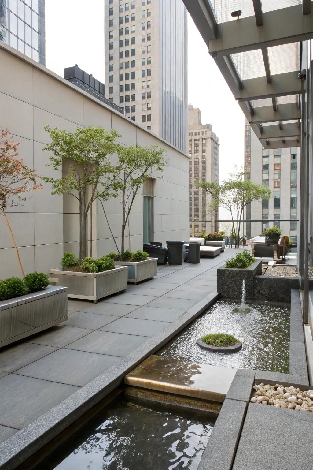 Contemporary water features with <a href=