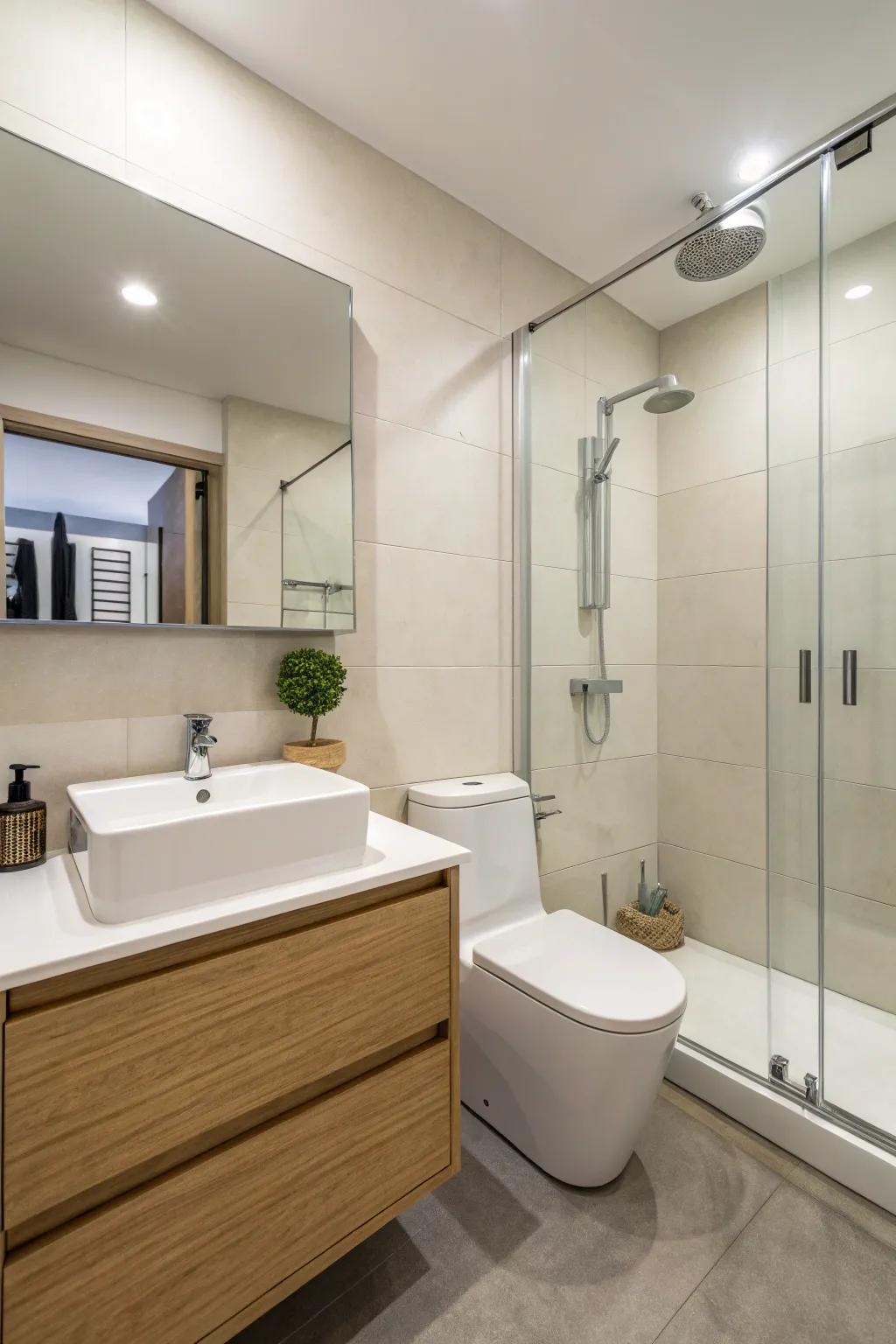 Simple decor creates a serene and uncluttered environment.