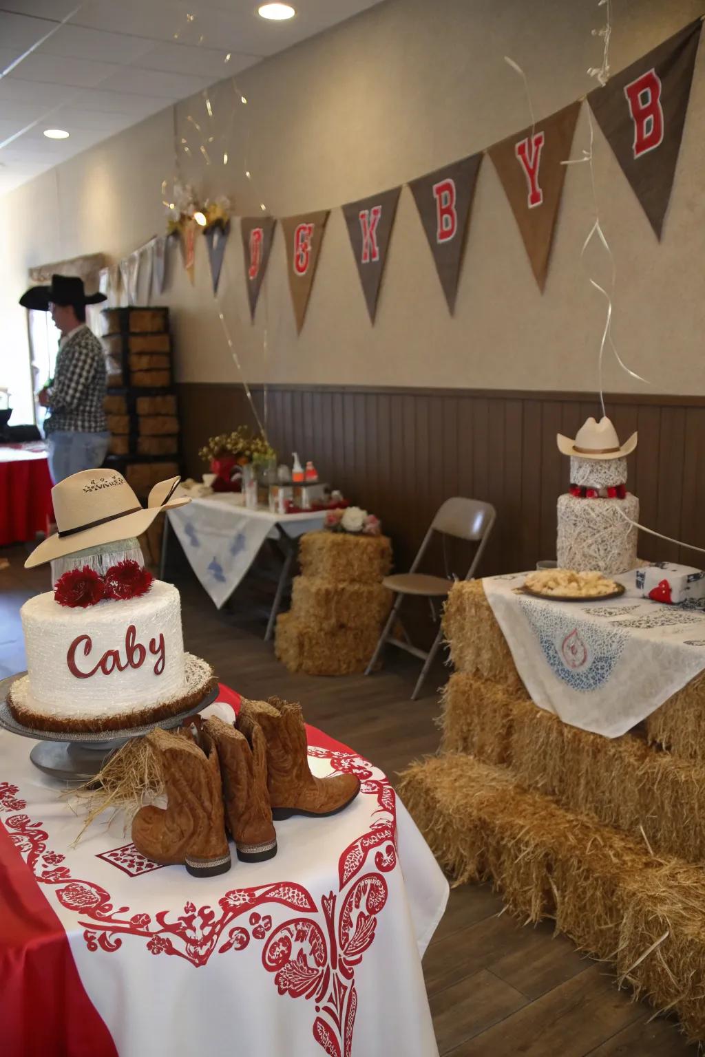 A rustic Wild West baby shower transporting the frontier to your special day