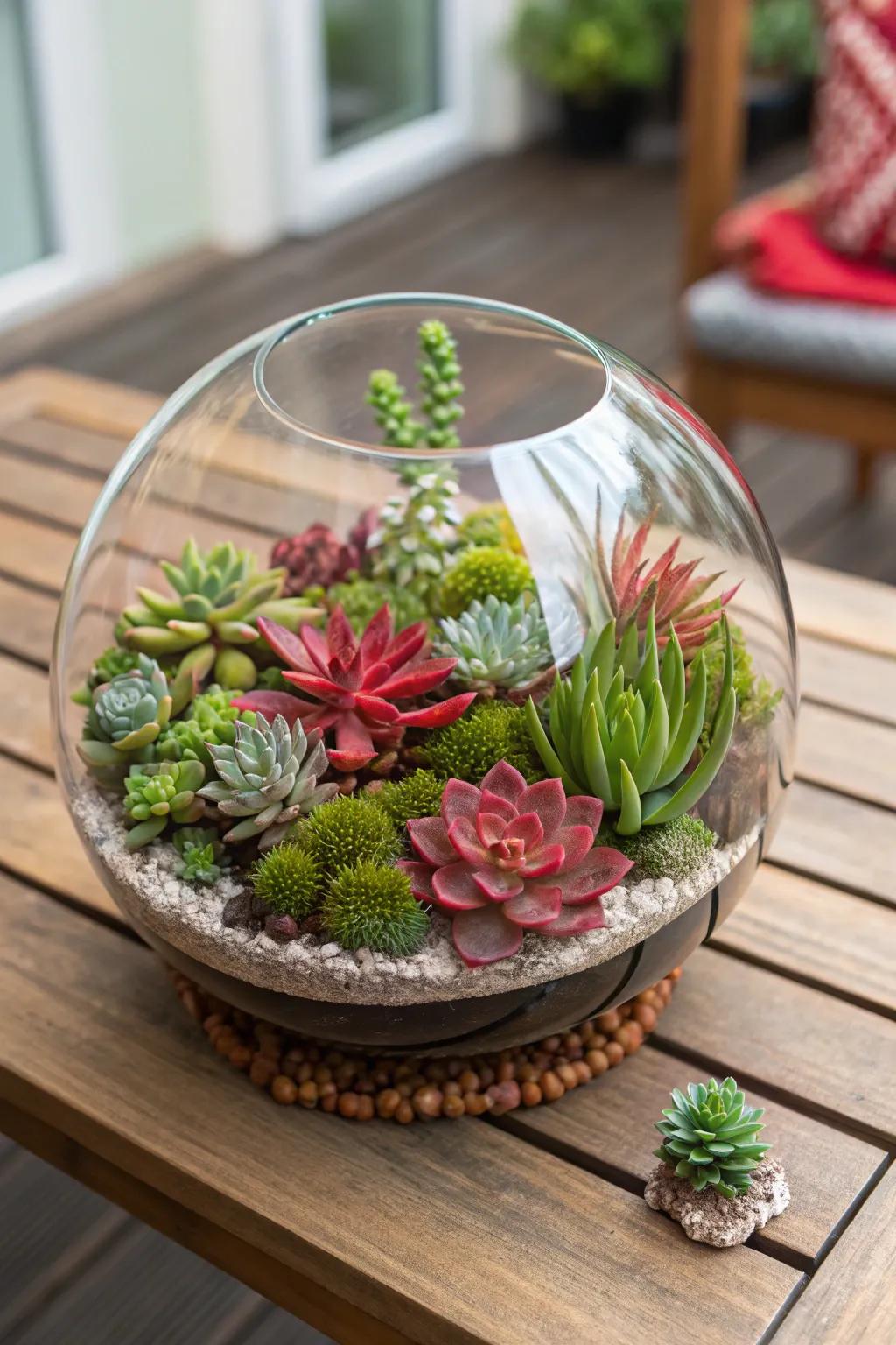 Create whimsical miniature succulent gardens.