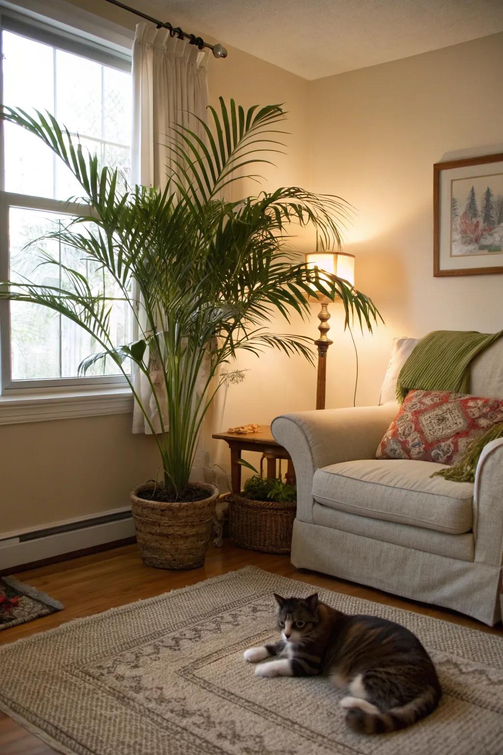Add tropical charm with pet-safe lounge palms.