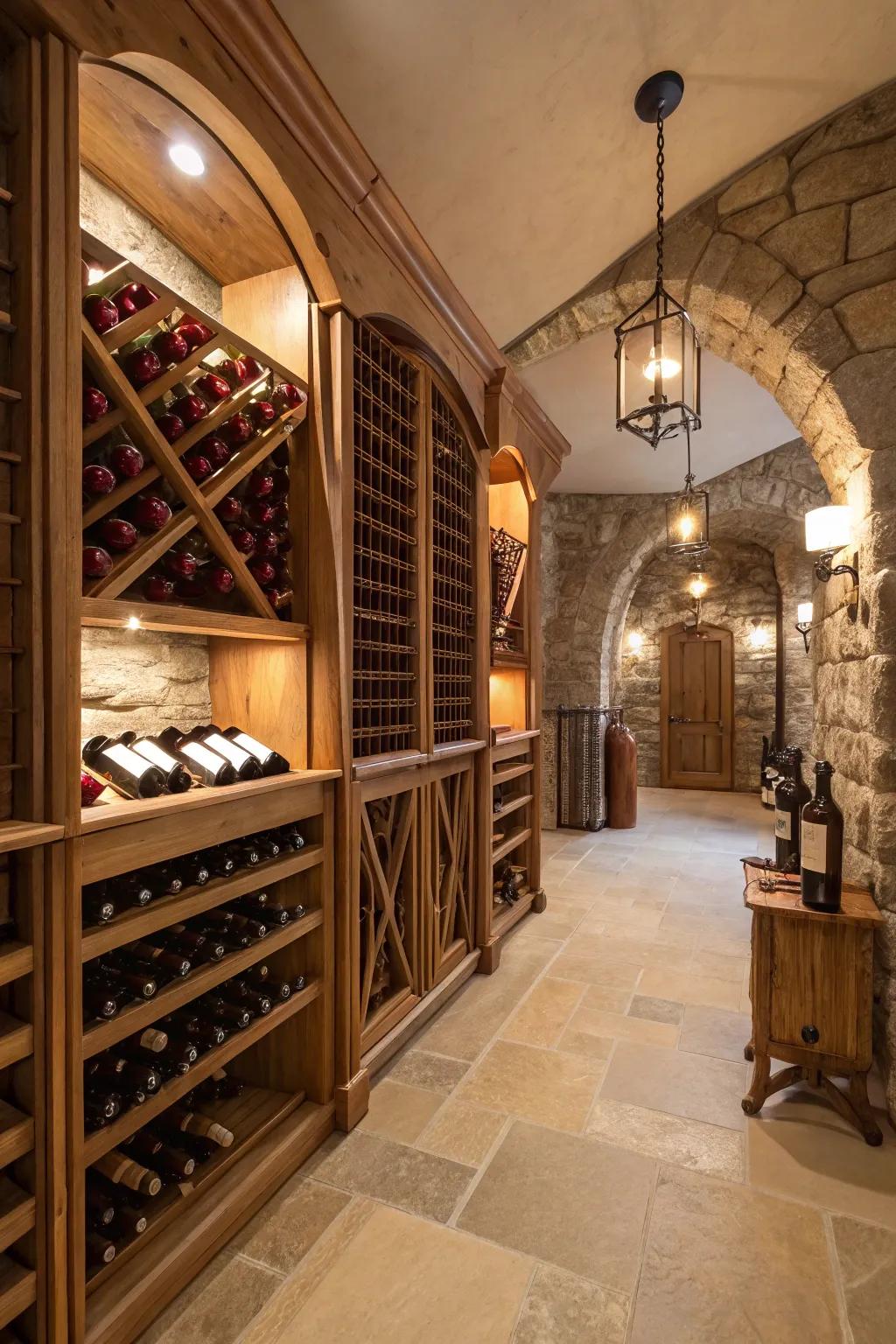 A sophisticated wine cellar designed for the connoisseur.