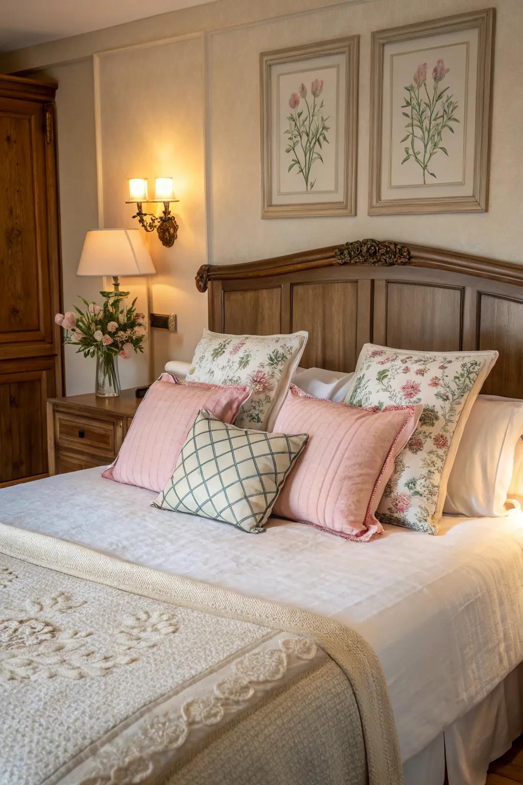 Add charm with vintage-inspired cushions.