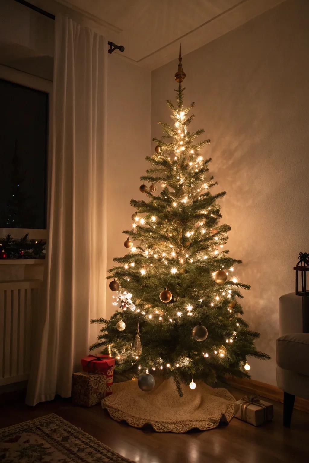 Staggered lighting produces a warm, welcoming atmosphere.