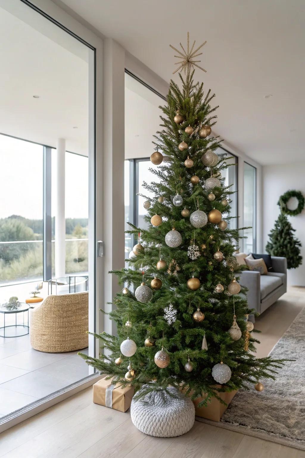 Experimenting with decoration dimensions contributes depth and balance.