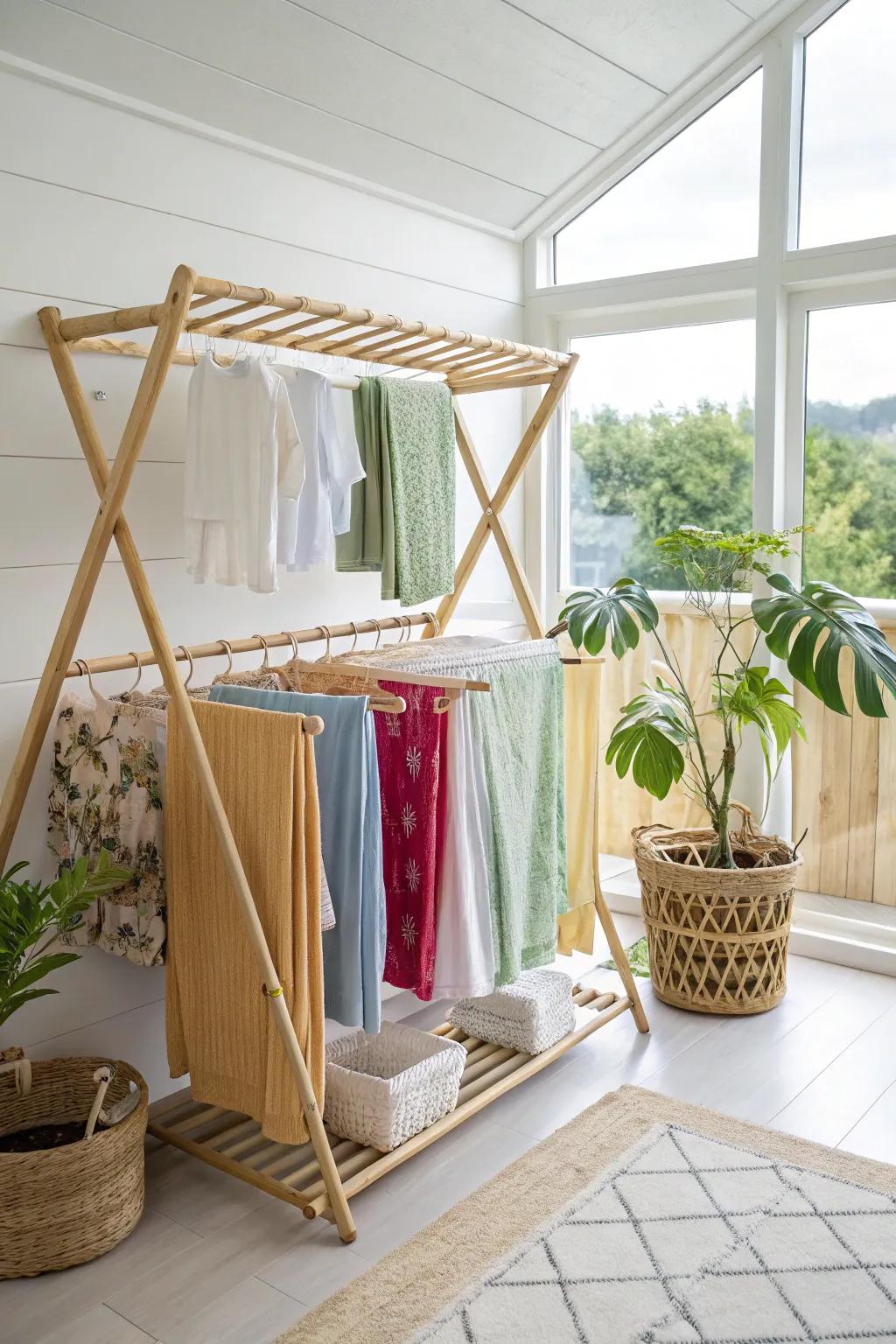 Opt for sustainable bamboo drying rods.