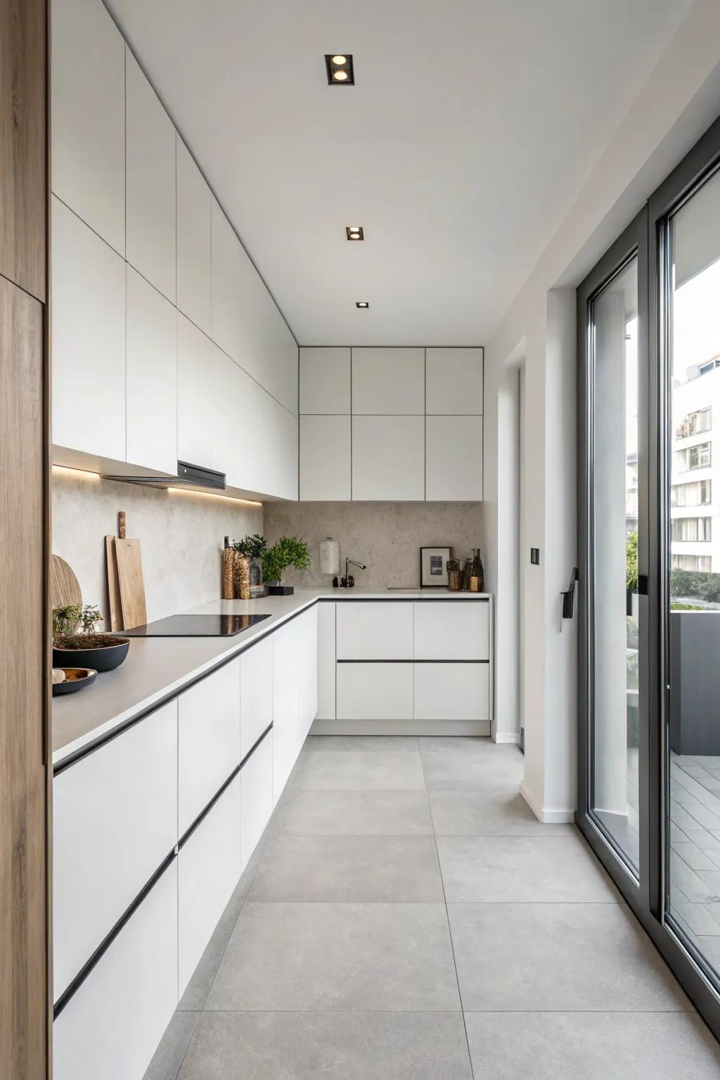 Elegance and simplicity in a minimalist kitchen.