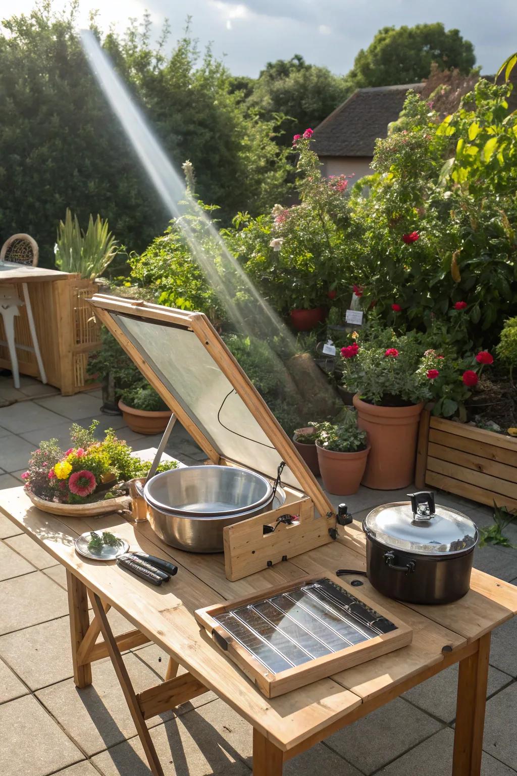 Cook sustainably using the power of the sun through a solar oven.