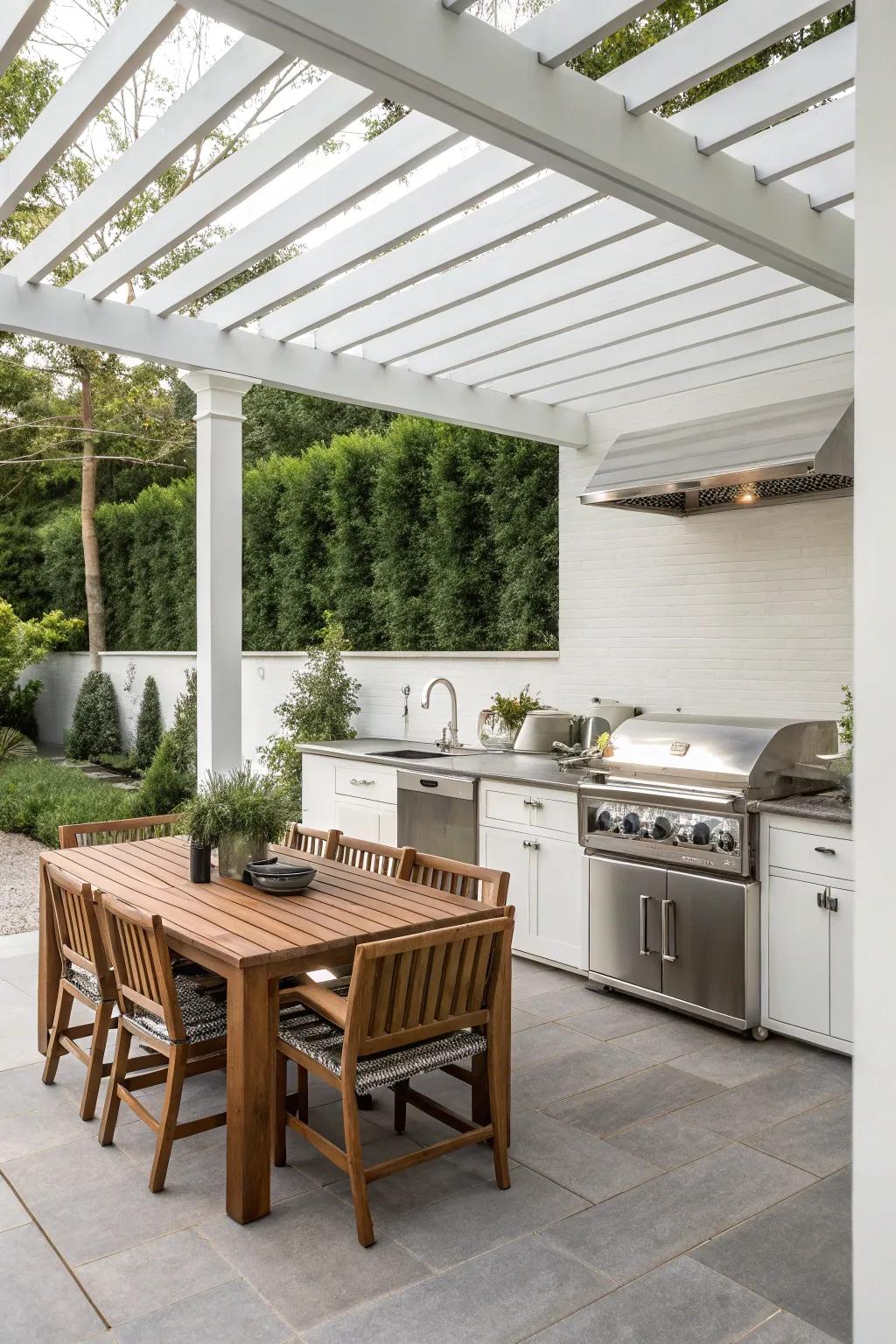 Design a smooth transition between indoor and outdoor cooking with a thoughtfully designed kitchen.