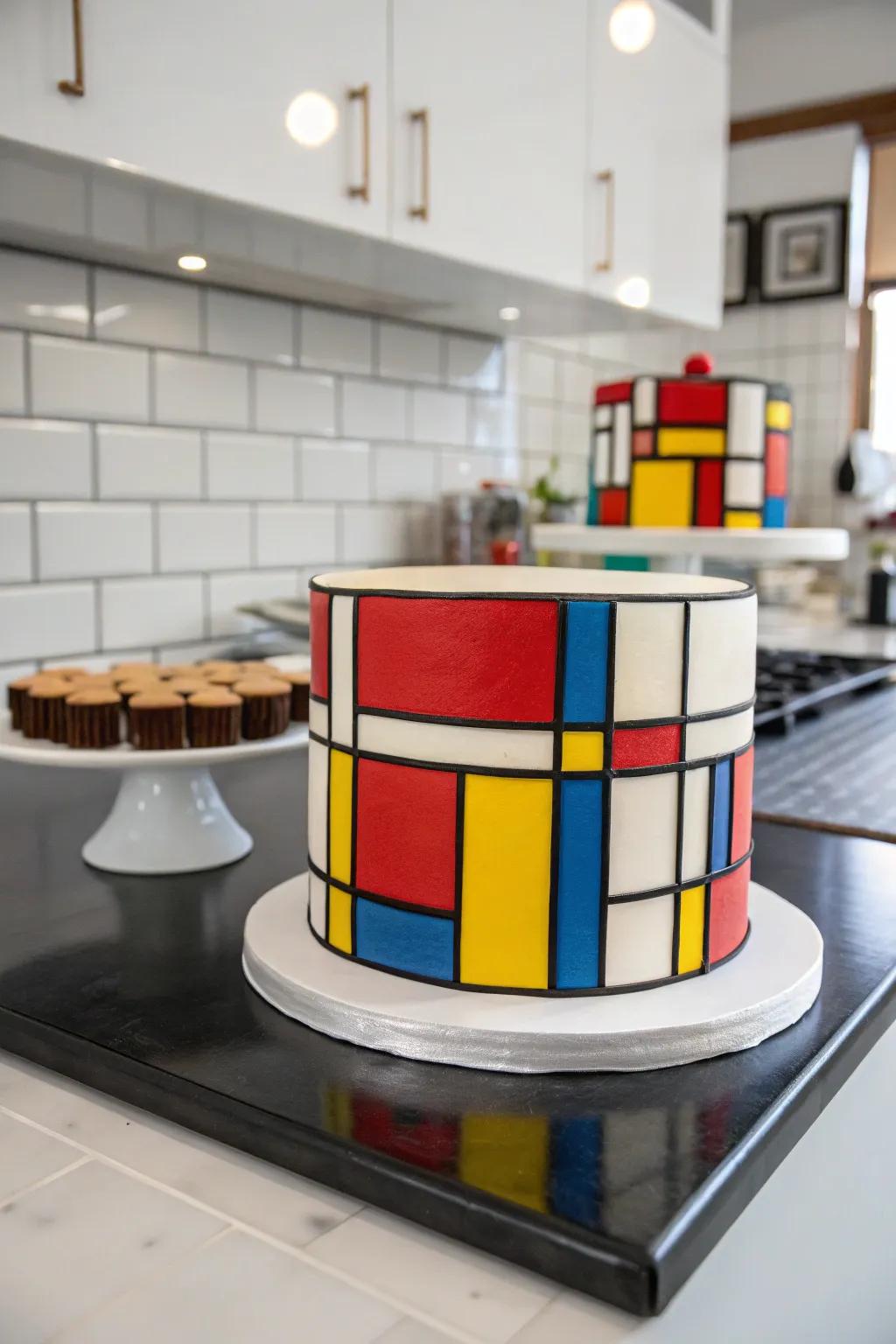 A Mondrian cake is ideal for those who value minimalist beauty.
