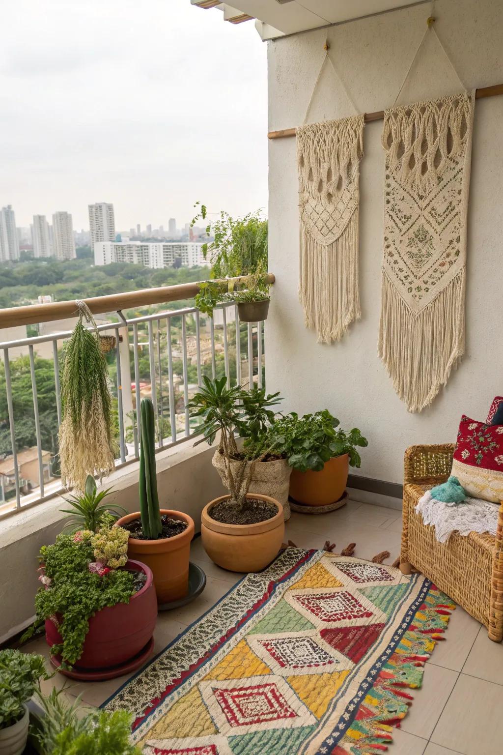 Infuse boho-chic vibes with macramé and woven accents.