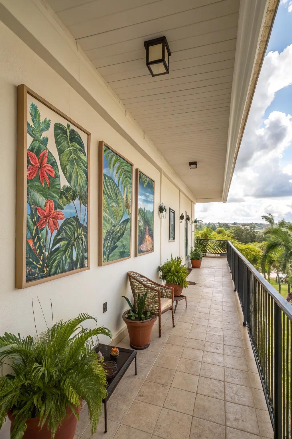 Enhance your tropical theme with vibrant art pieces.