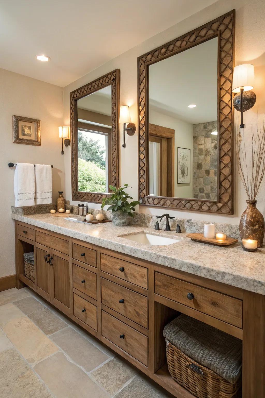 Natural elements bring calm and balance to your vanity.