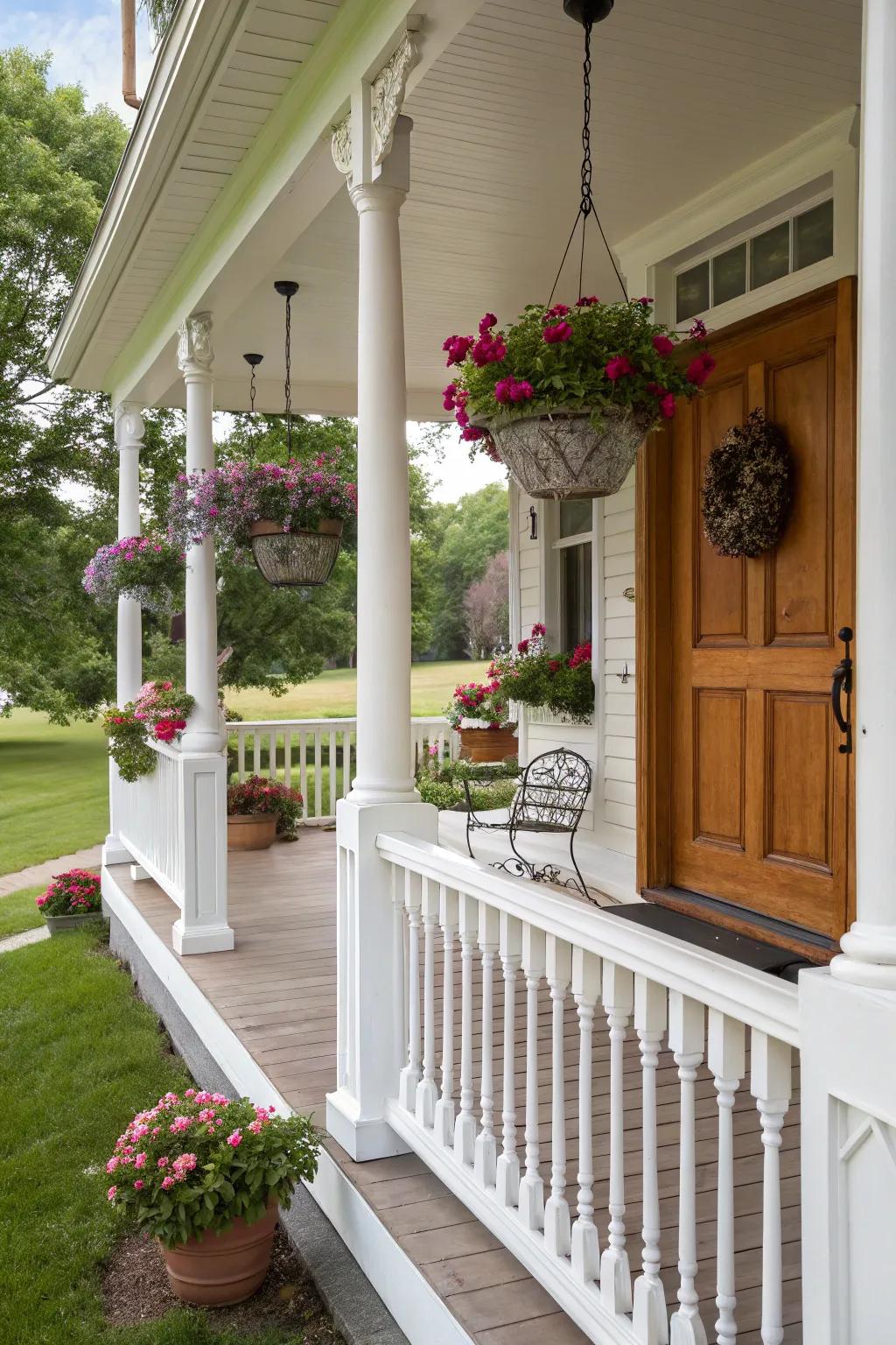Timeless elegance with classic white railings