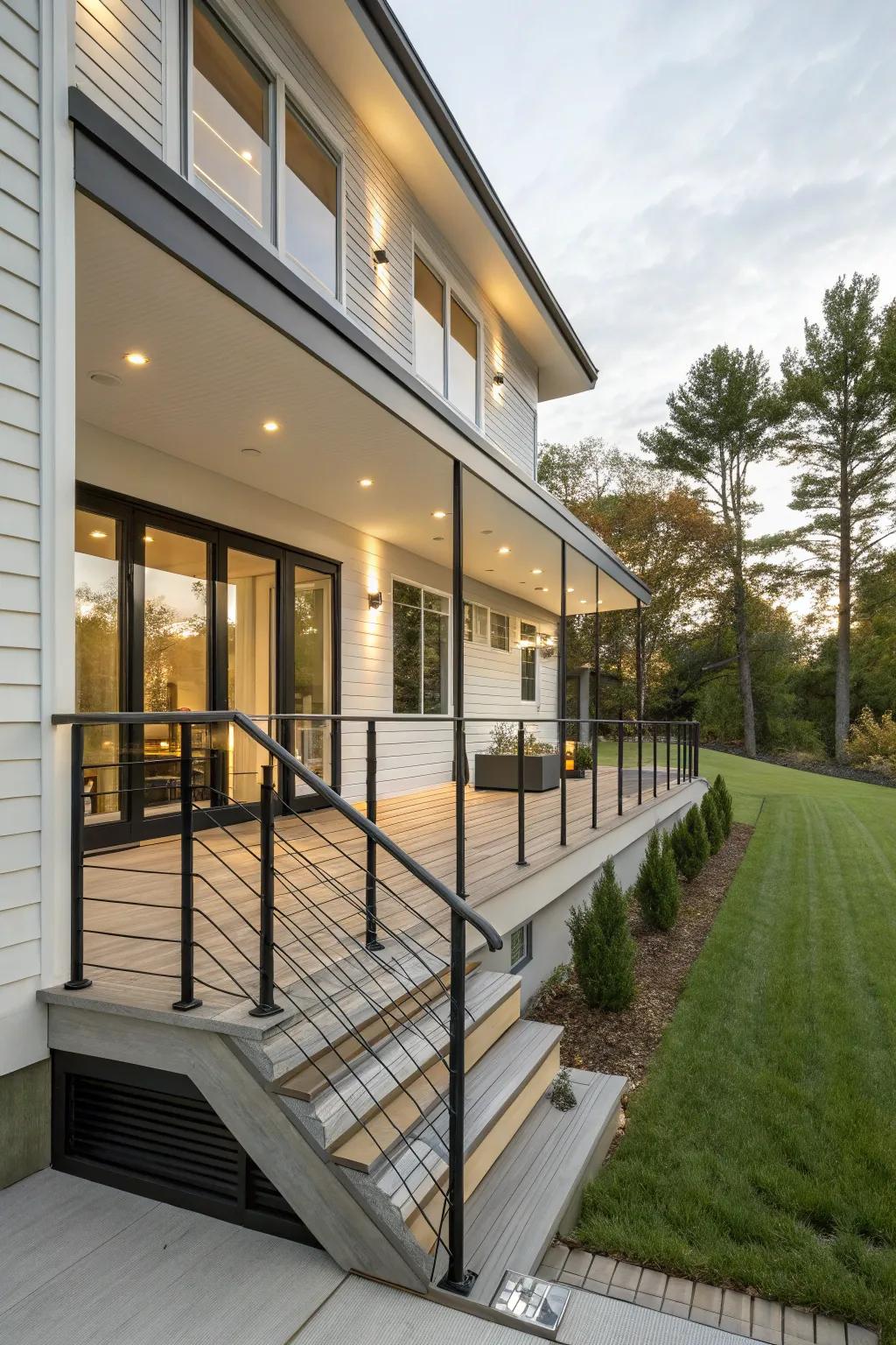 A sleek update with cable railings