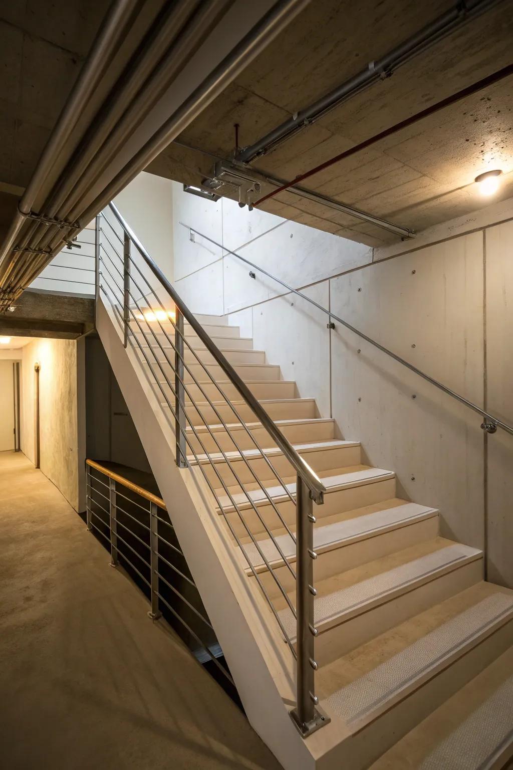 Horizontal cables create an unobtrusive and minimalist look.