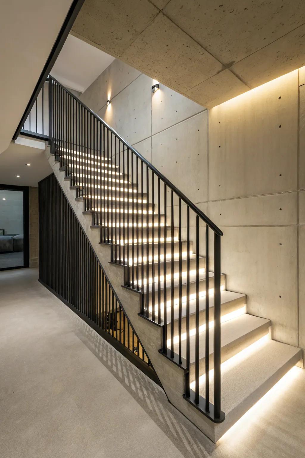 Vertical slats provide a modern and sophisticated aesthetic.