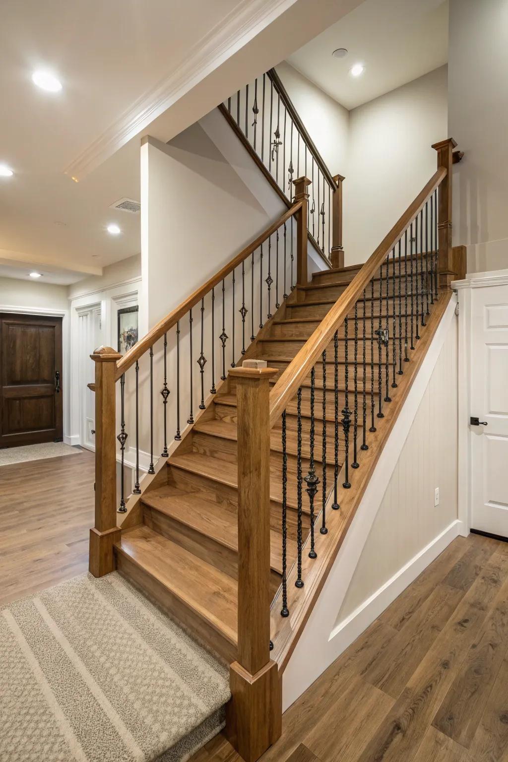 Combining wood with metal creates a flawless balance of warmth and modern style.