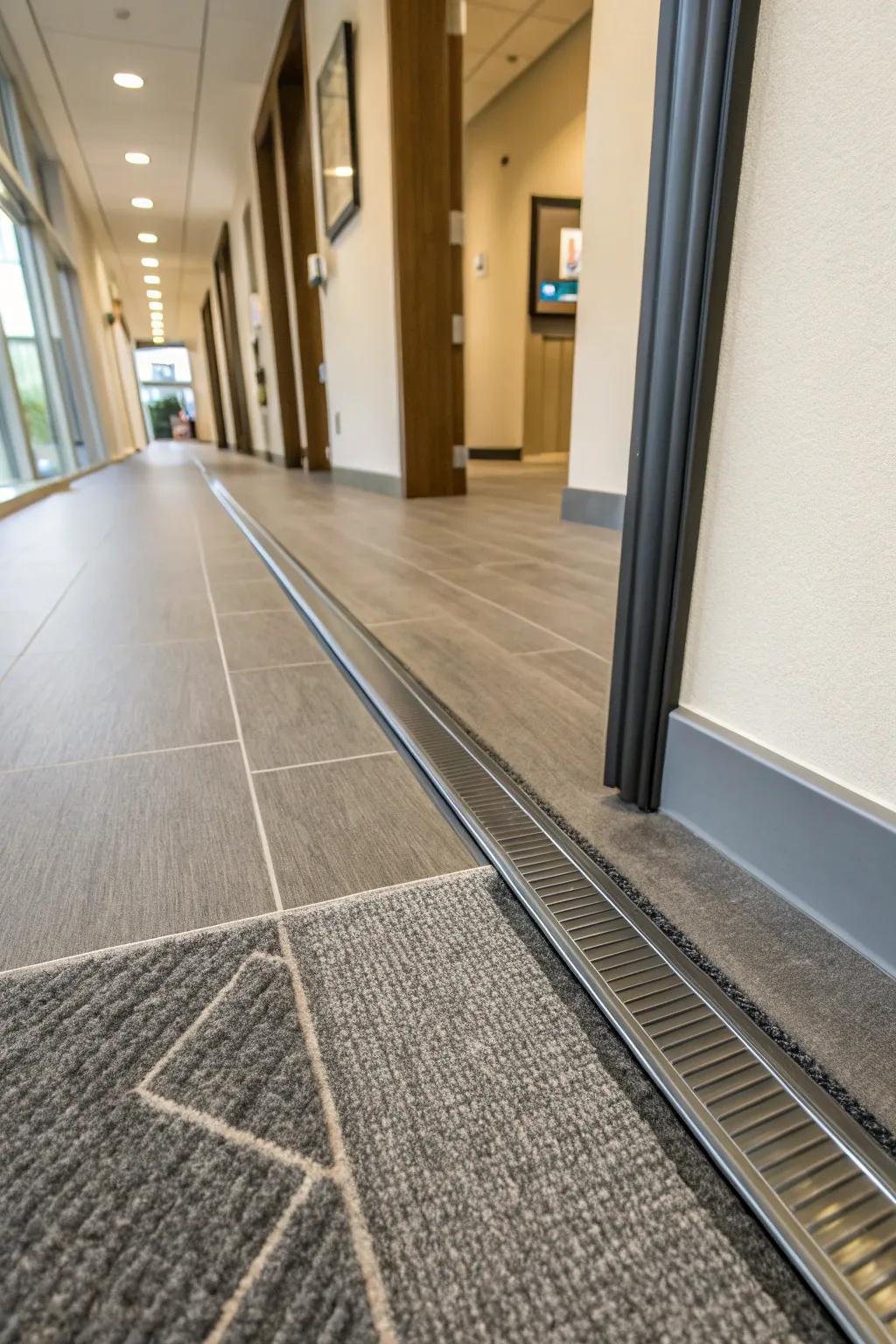 A secure and refined concealed edge bar transition