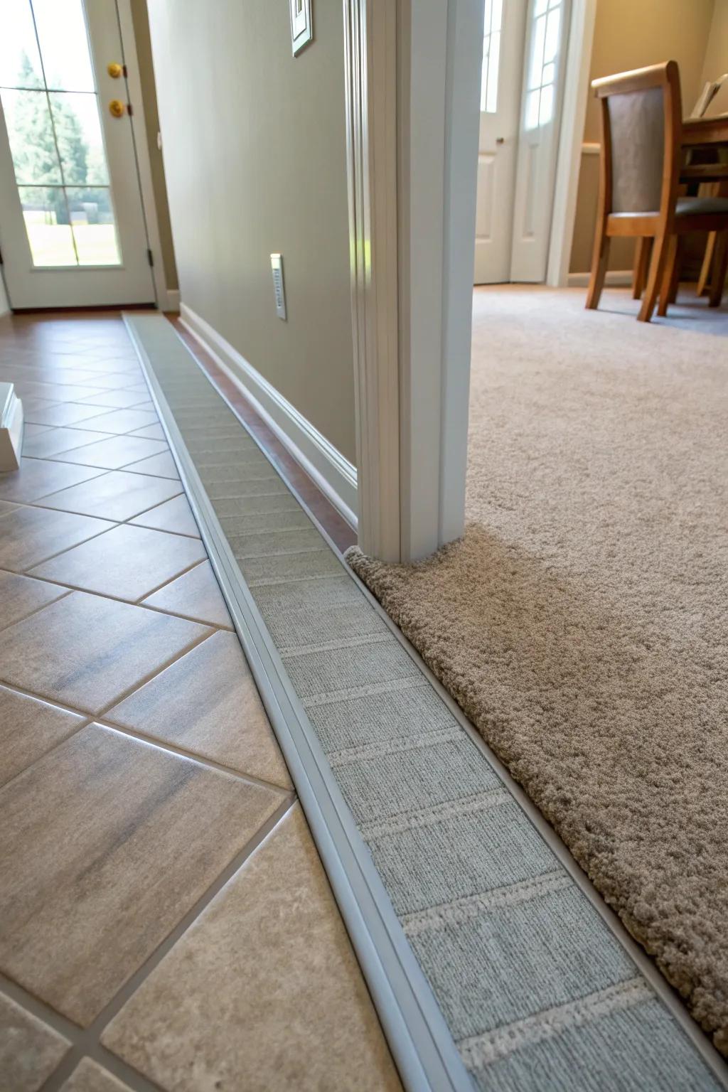 A smooth transition using leveling strips