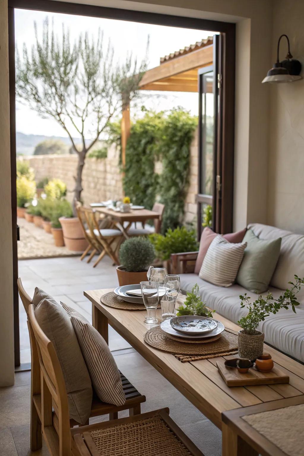 Extend your dining space with an indoor-outdoor connection.