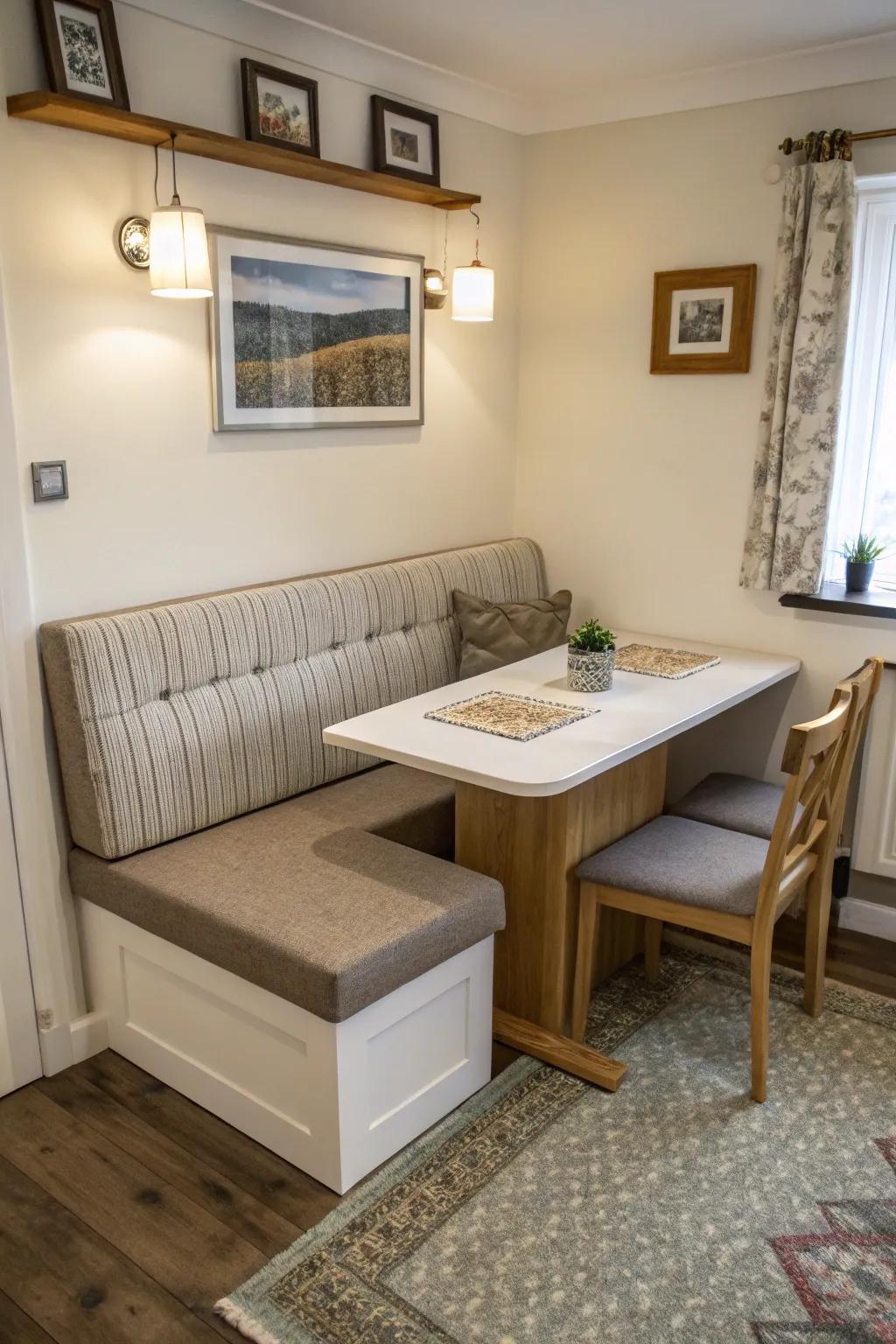 Make the most of space using dual-purpose furniture.