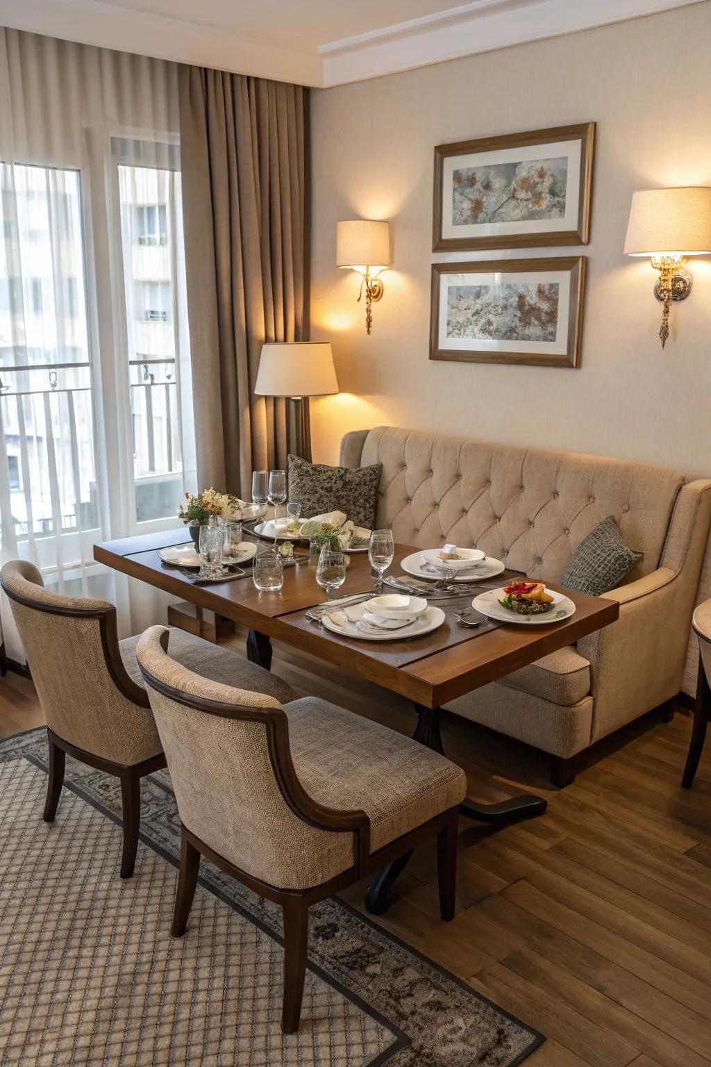 Maintain tidiness with space-saving chairs.