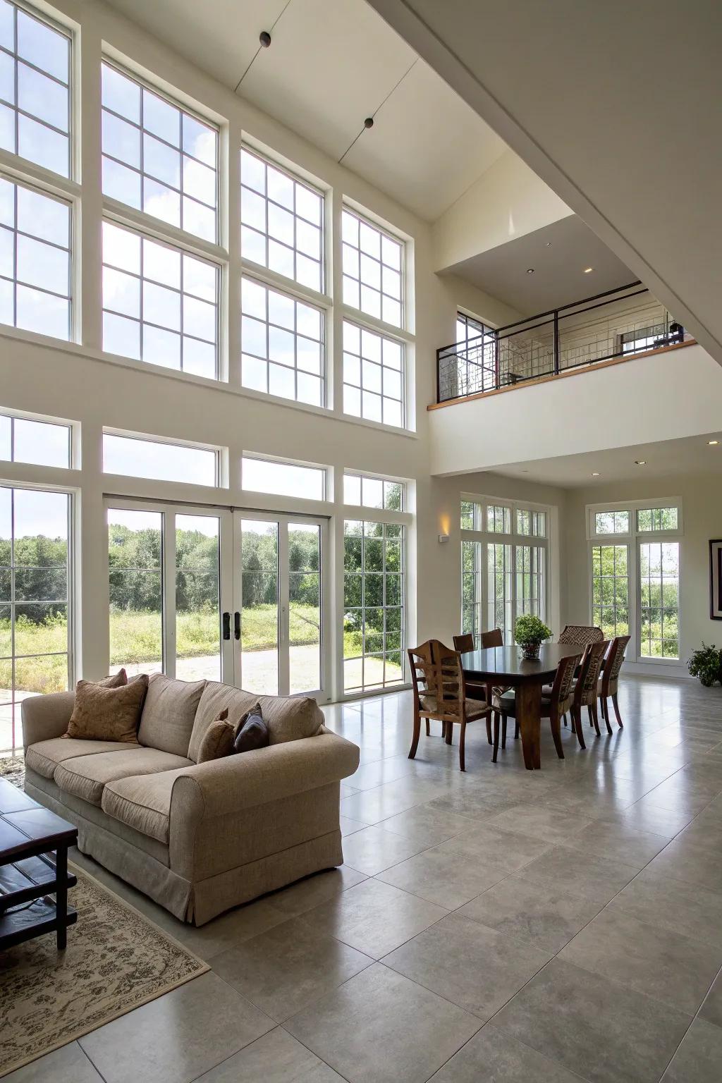 Join your living and dining areas with an open layout.