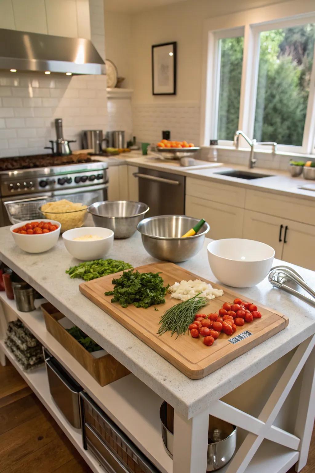 Streamline your cooking with a dedicated prep station.