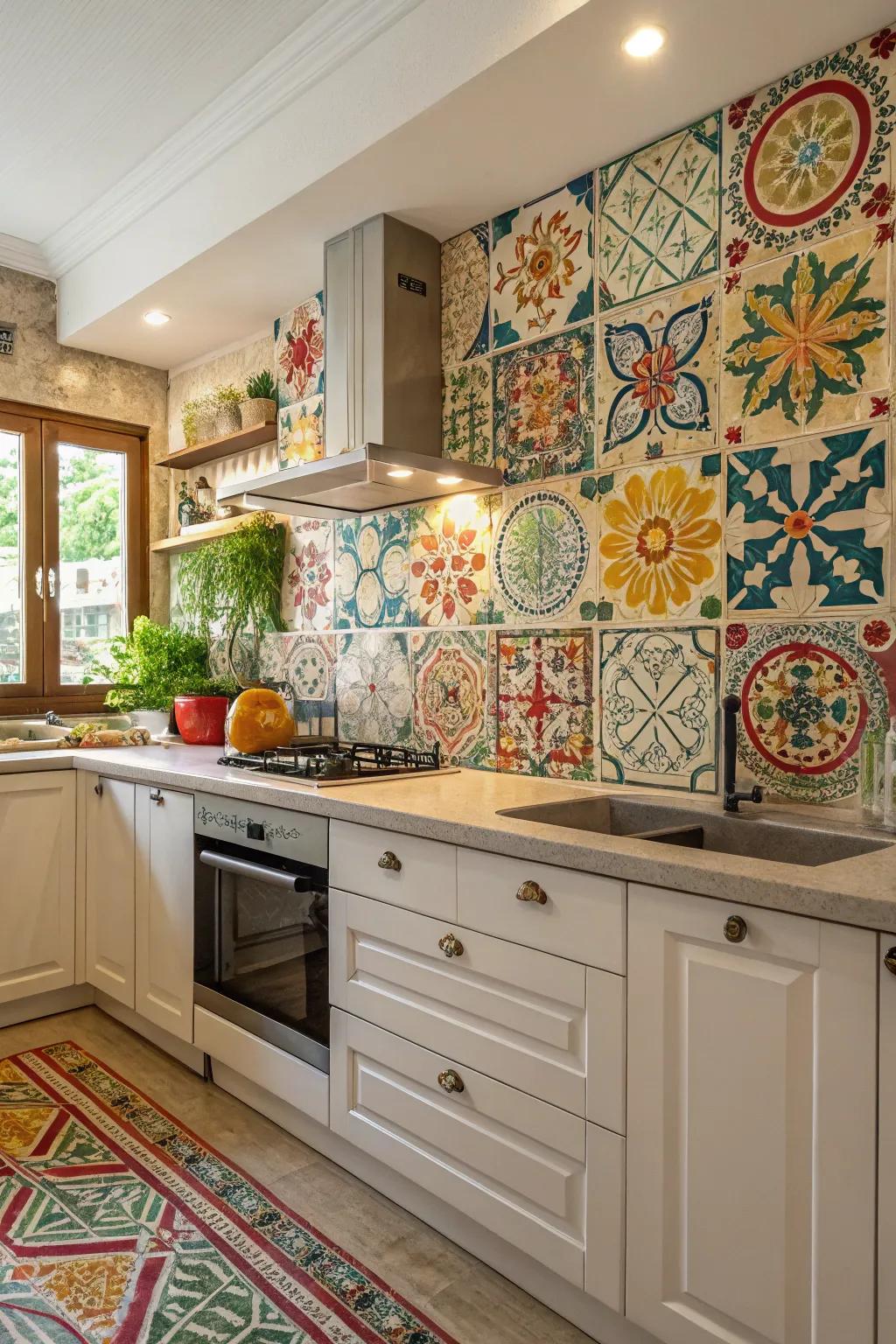 Cultural flair: Traditional tiles that tell a story in your kitchen.