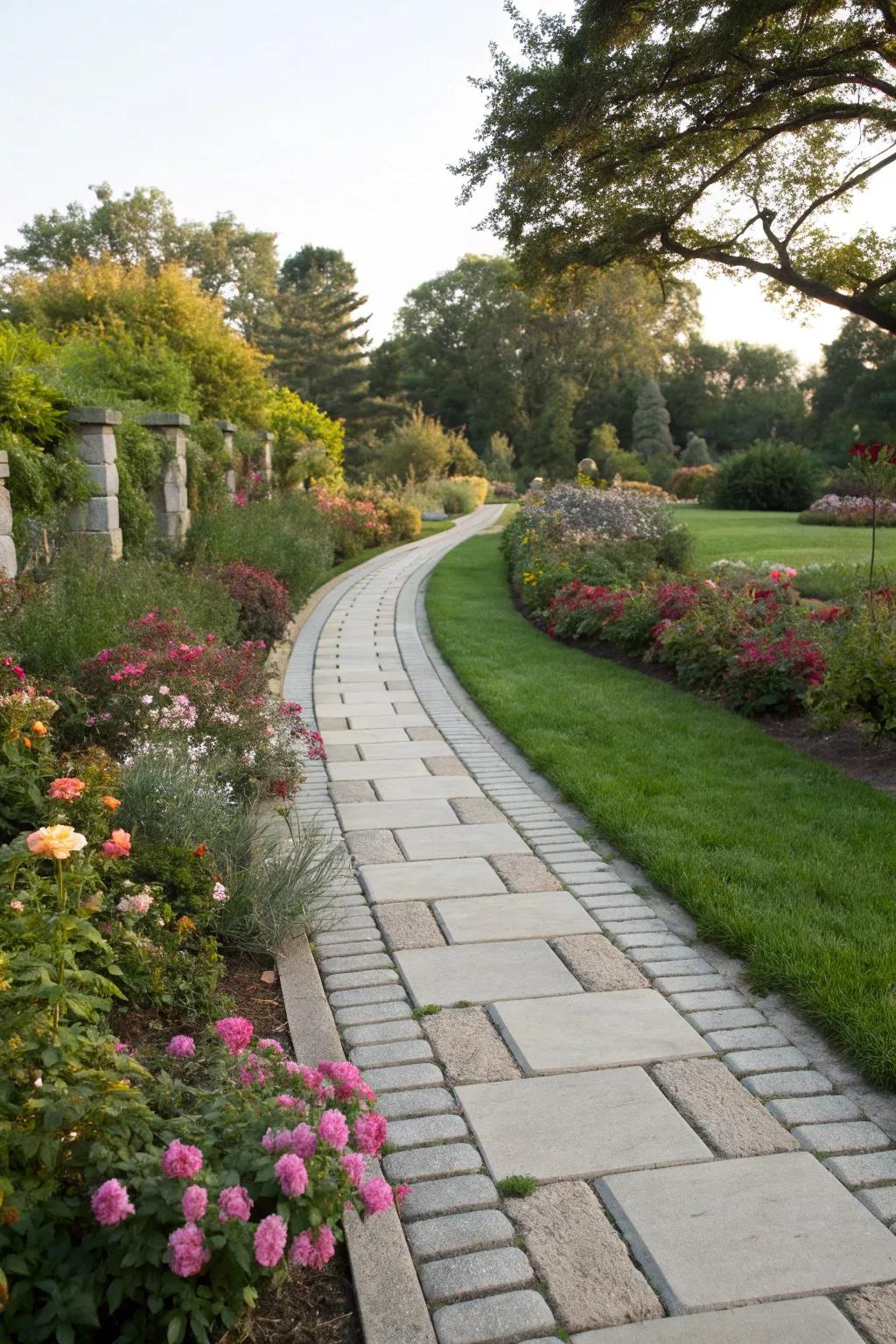 Coping stones providing a refined finish to garden pathways.
