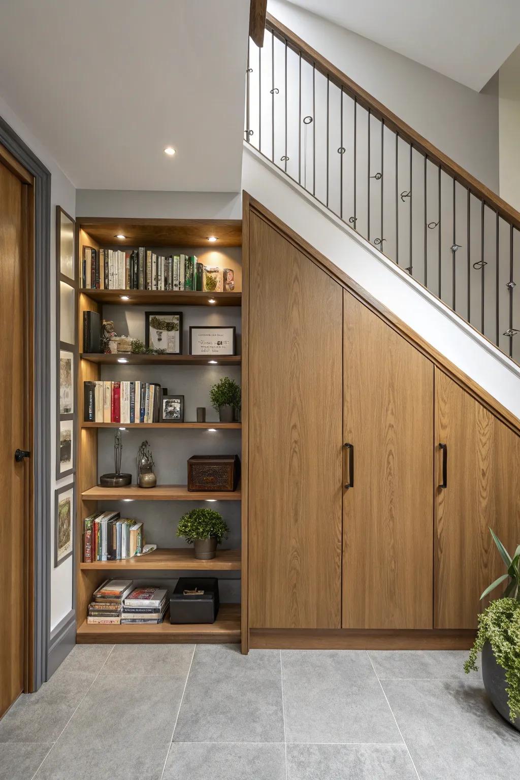 Optimize storage with fashionable cabinets and shelving.