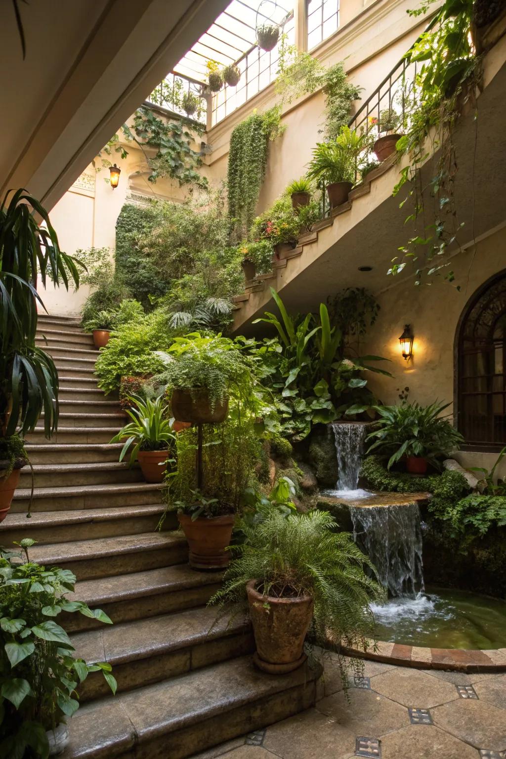 Bring nature indoors with an under-stairs garden.