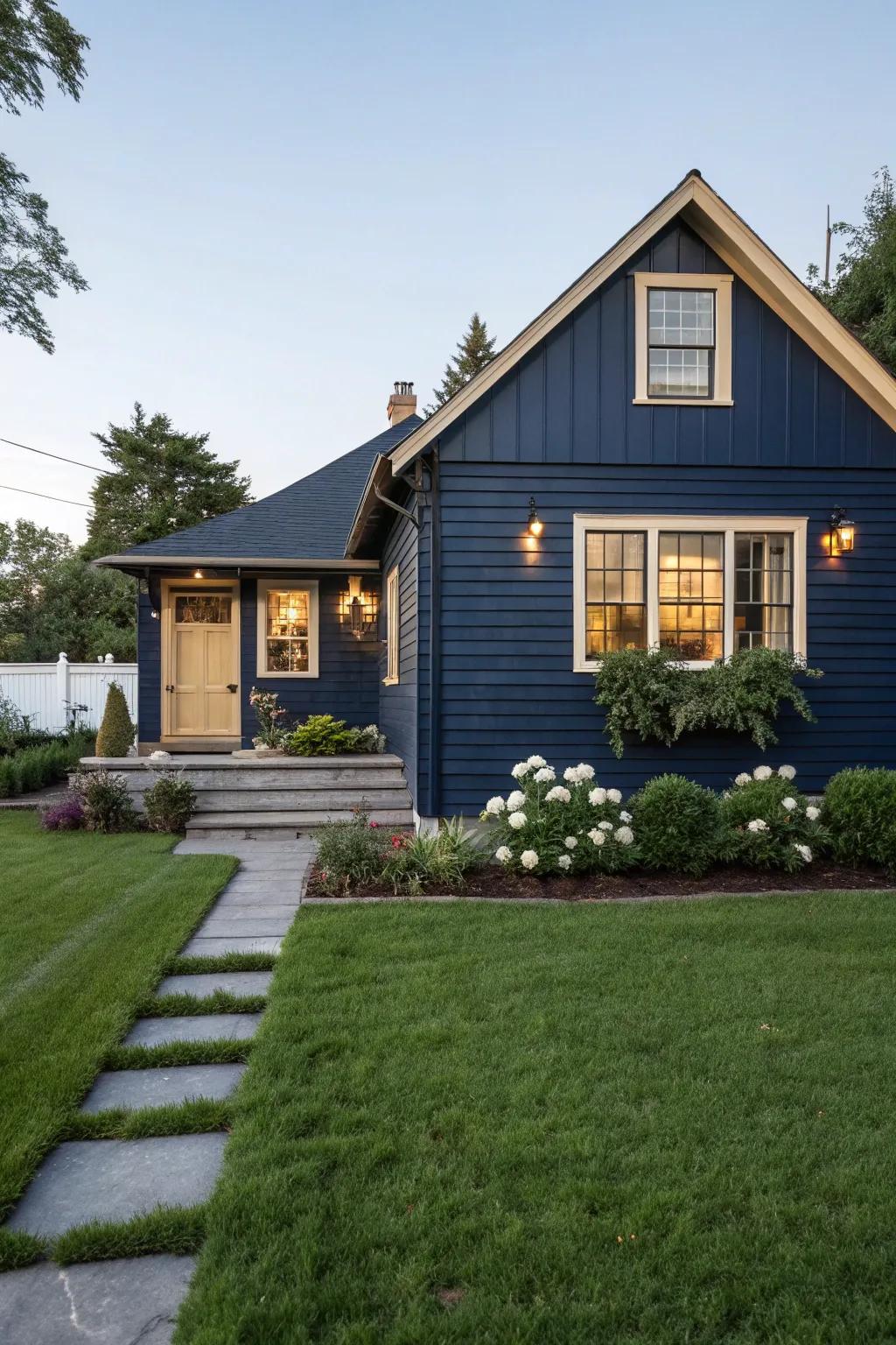 Profound sea and golden create a luxurious, sophisticated exterior.