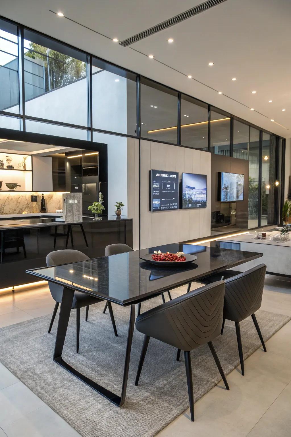 Step into the future with a minimalist and modern table.