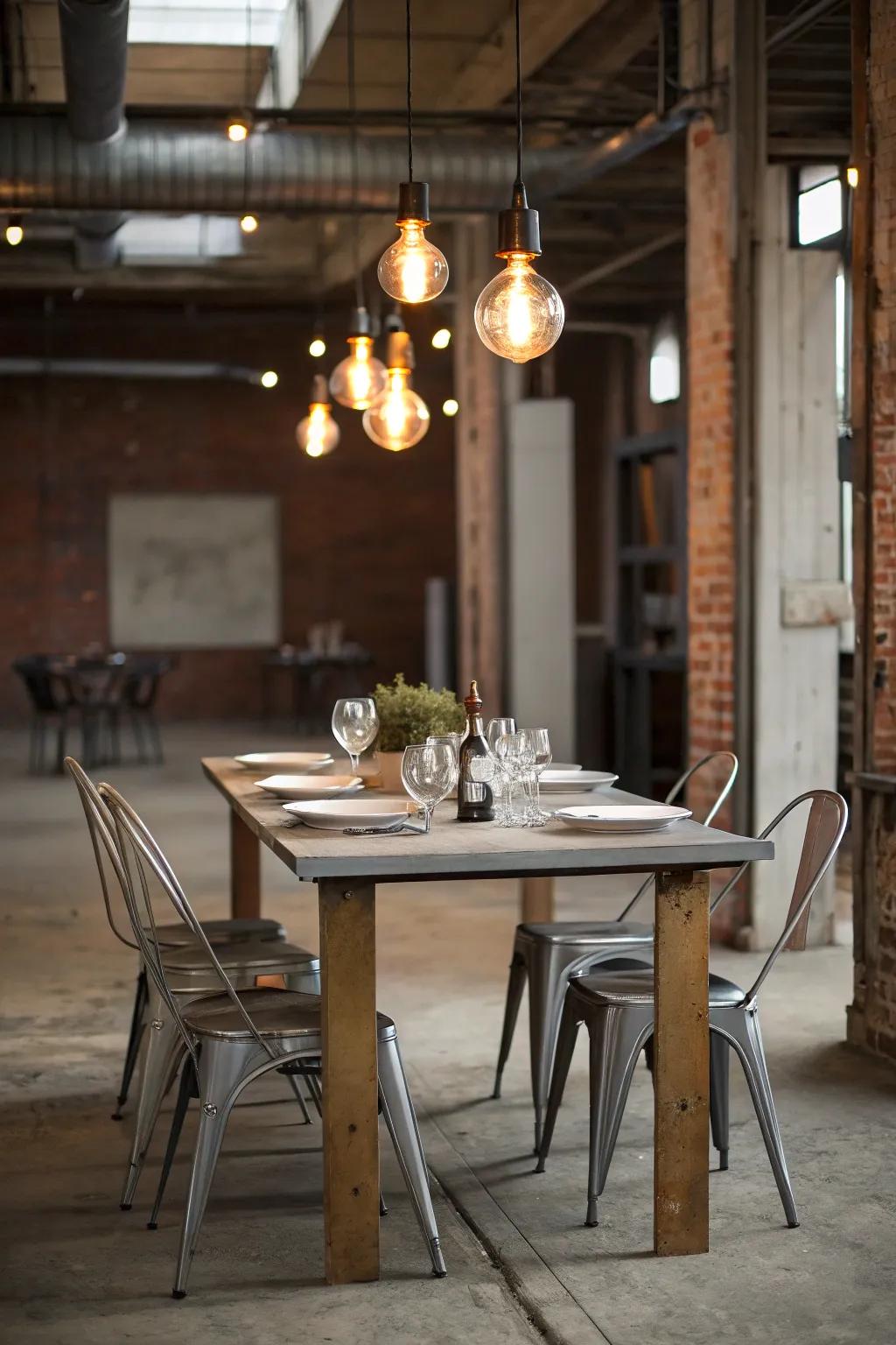Infuse a modern touch with industrial elements on your table.