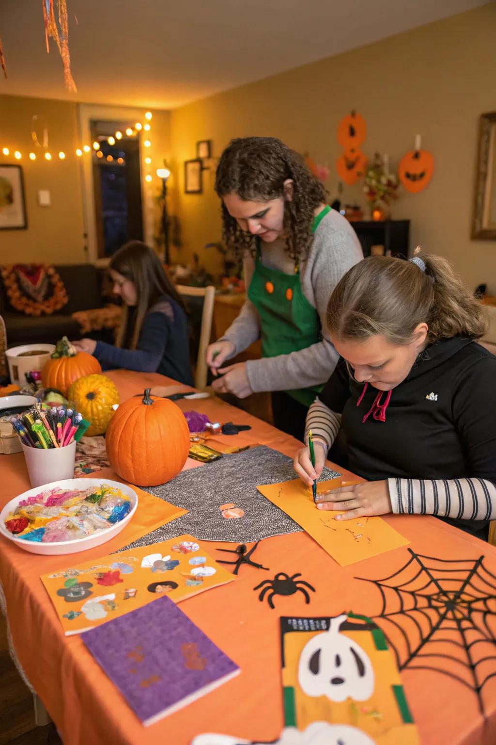 Engage in hands-on Halloween crafts.