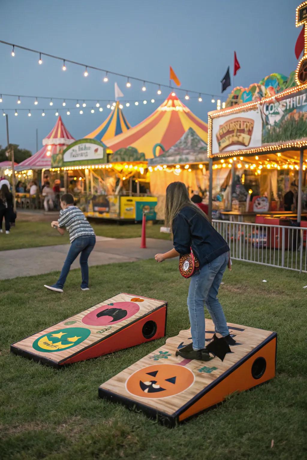 Challenge your aim with a Halloween bean bag toss.